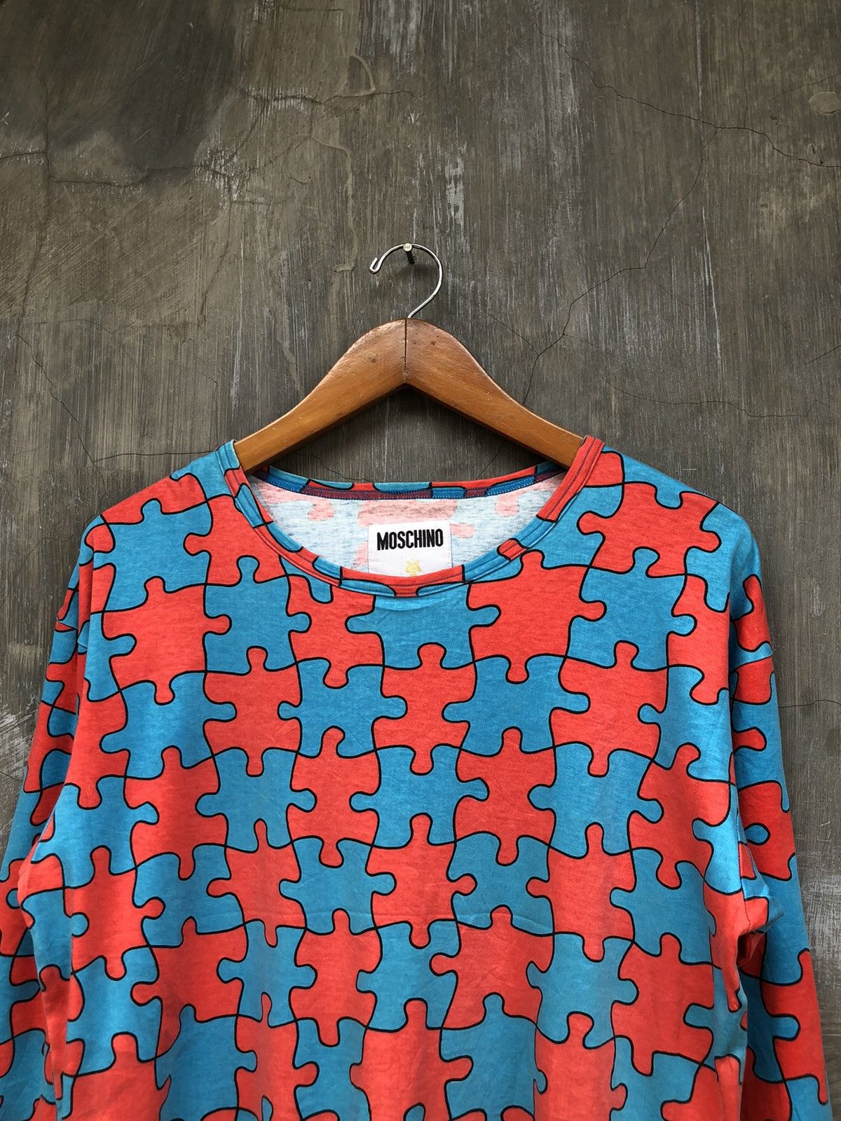 Moschino Moschino Lingerie Puzzle Longsleeve T-shirt Size L / US 10 / IT 46 - 2 Thumbnail