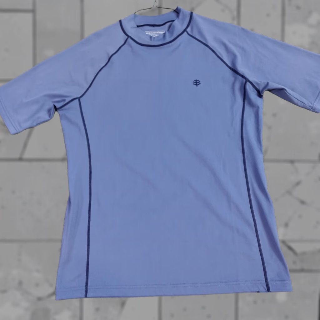 Vintage Coolibar Shirt Medium Blue Rashguard UPF 50 Raglan Short Sleeve UV Protection Mens T-Shirt Size US M / EU 48-50 / 2 - 1 Thumbnail