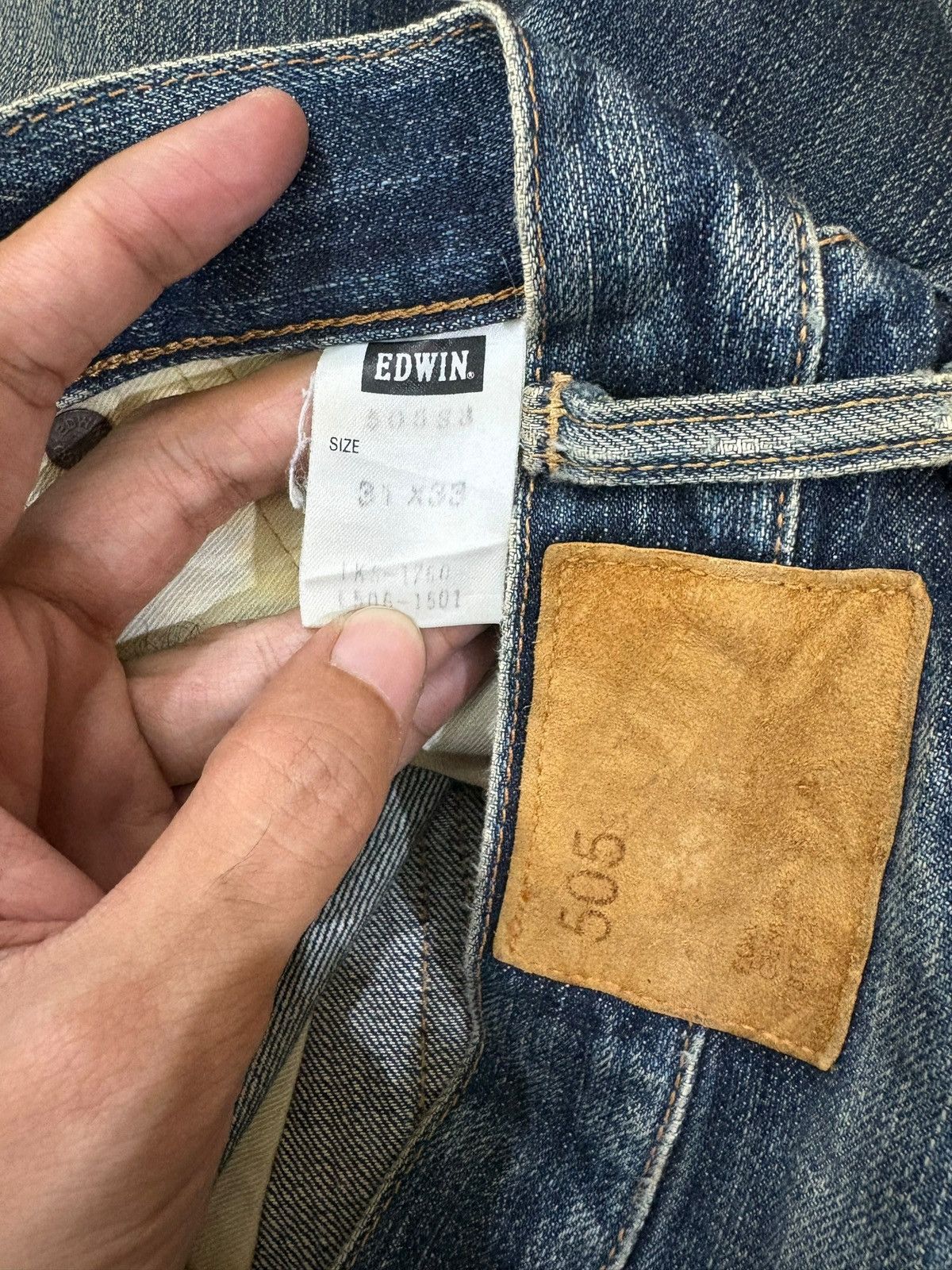 Edwin Vintage Edwin 505 Selvedge Mud Wash Loose Baggy Jeans Size US 31 - 11 Thumbnail