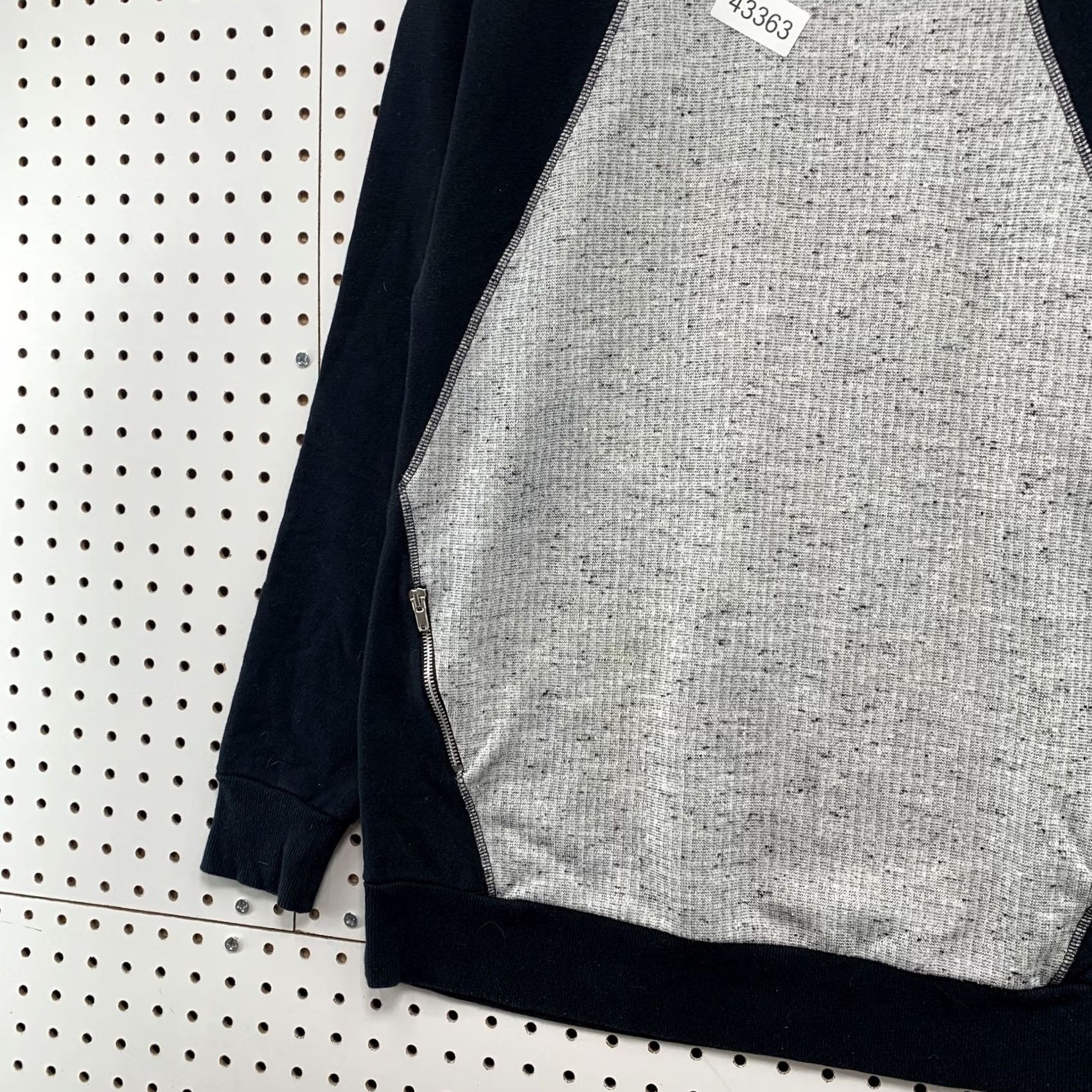 Vintage Pull&Bear Sweatshirt Womens Large Black Label Collection Gray Black Zip Pocket Size L / US 10 / IT 46 - 3 Thumbnail