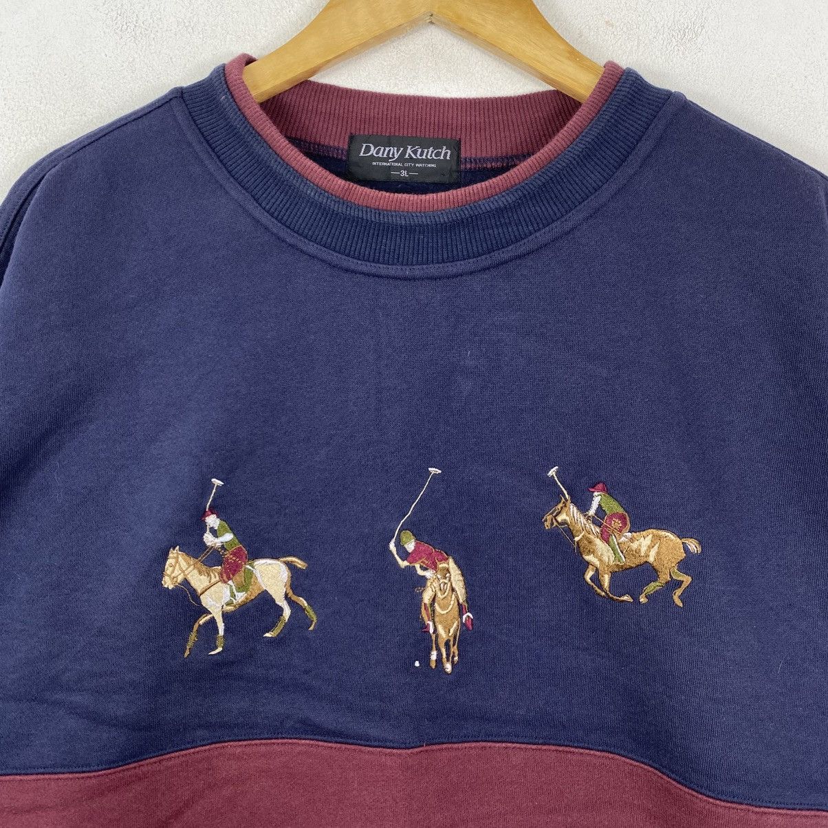 Vintage Vintage 90s Dany Kutch Polo Horse Embroidered Sweatshirt 3L Size US L / EU 52-54 / 3 - 4 Thumbnail