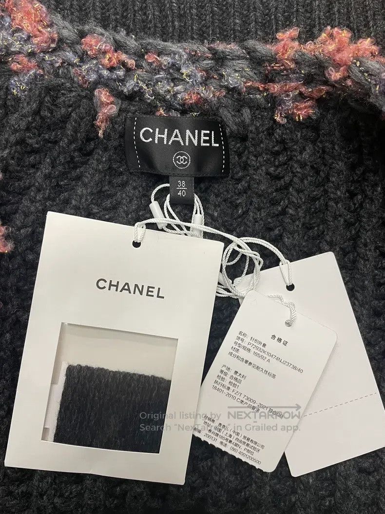 Chanel Chanel Grey patchwork tweed knitted cardigan jacket Size XS / US 0-2 / IT 36-38 - 4 Thumbnail