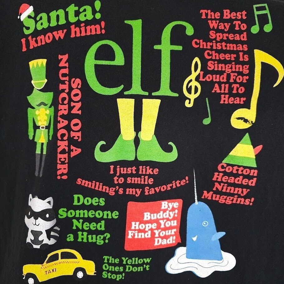 Gildan Elf Movie T Shirt Mens Size XL Black Christmas Will Ferrell Size US XL / EU 56 / 4 - 2 Thumbnail