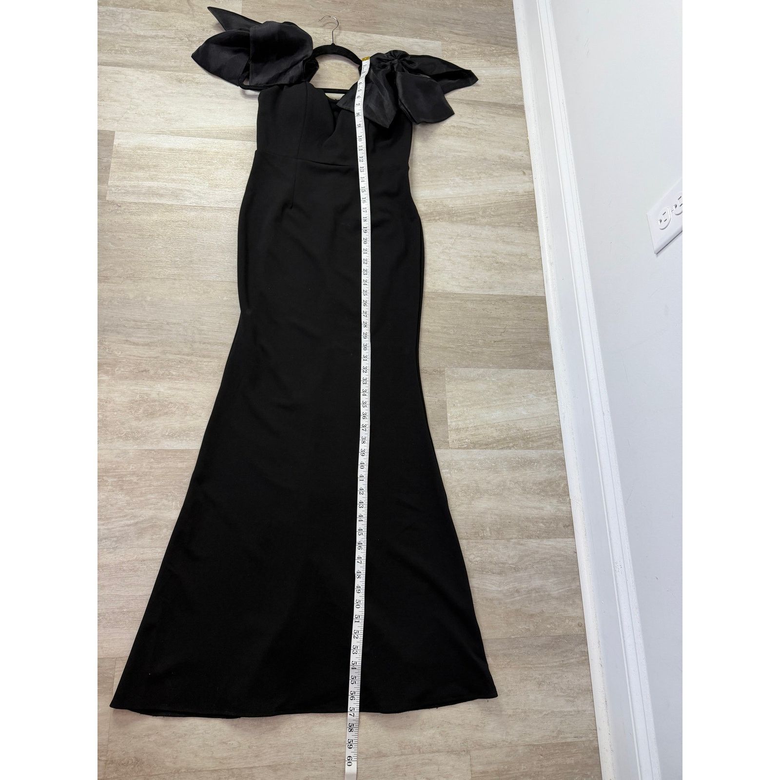 Lulus Lulus Pristine Sensation Black Bow Off Shoulder Maxi Dress Size M / US 6-8 / IT 42-44 - 12 Thumbnail