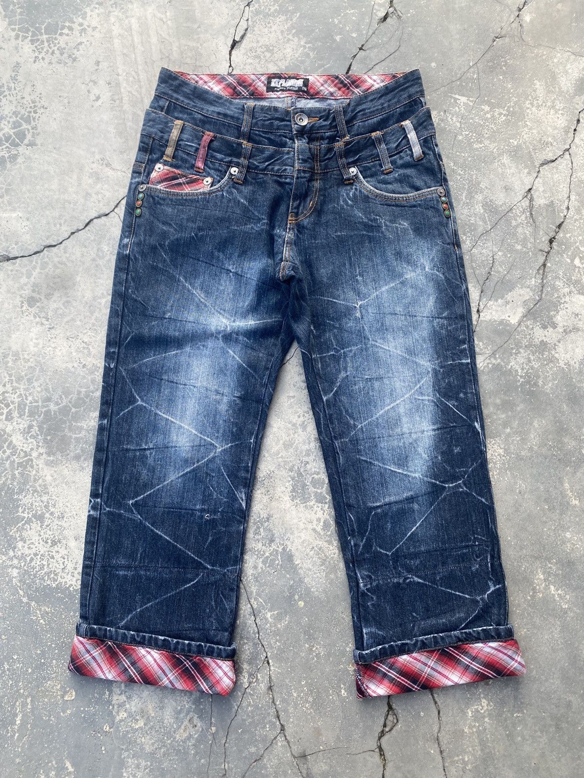 Japanese Brand × Vintage Nylaus Double Waist Claw Mark Jeans Size US 29 - 2 Thumbnail