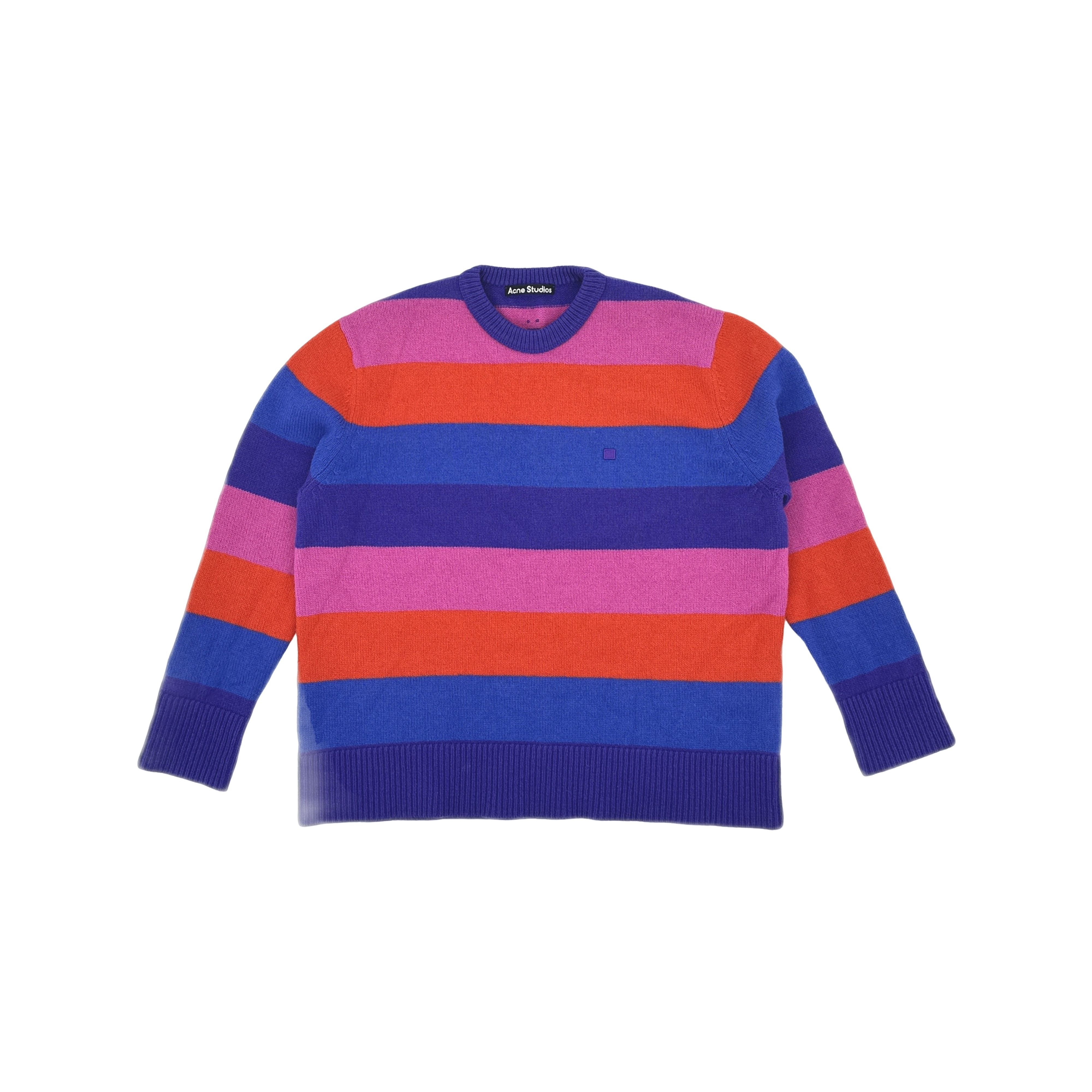 Acne Studios Acne Studios Striped Face Logo Sweater S Size US S / EU 44-46 / 1 - 1 Thumbnail