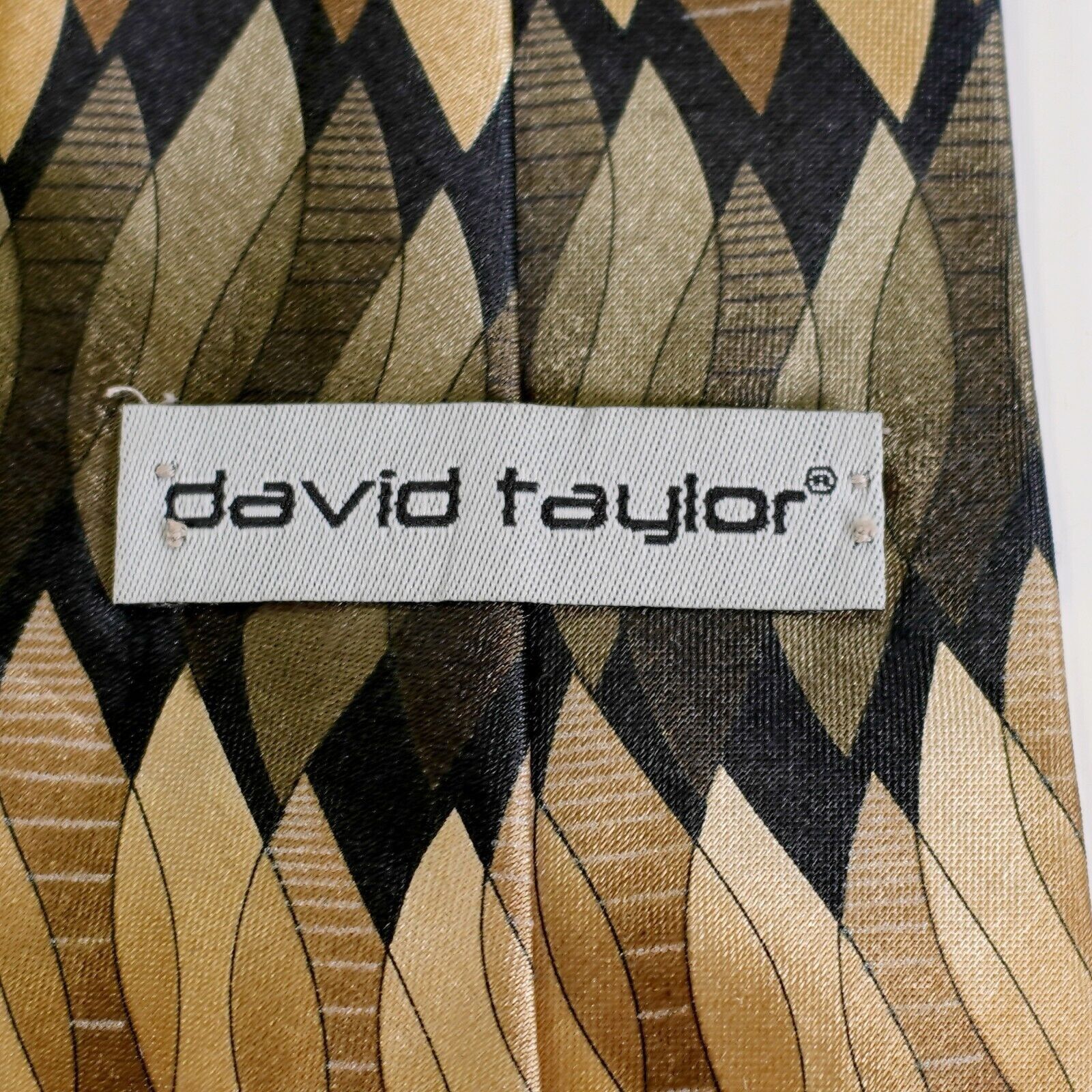 David Taylor David Taylor Green Tan Abstract Geometric Wide Print Polyest Size ONE SIZE - 3 Thumbnail