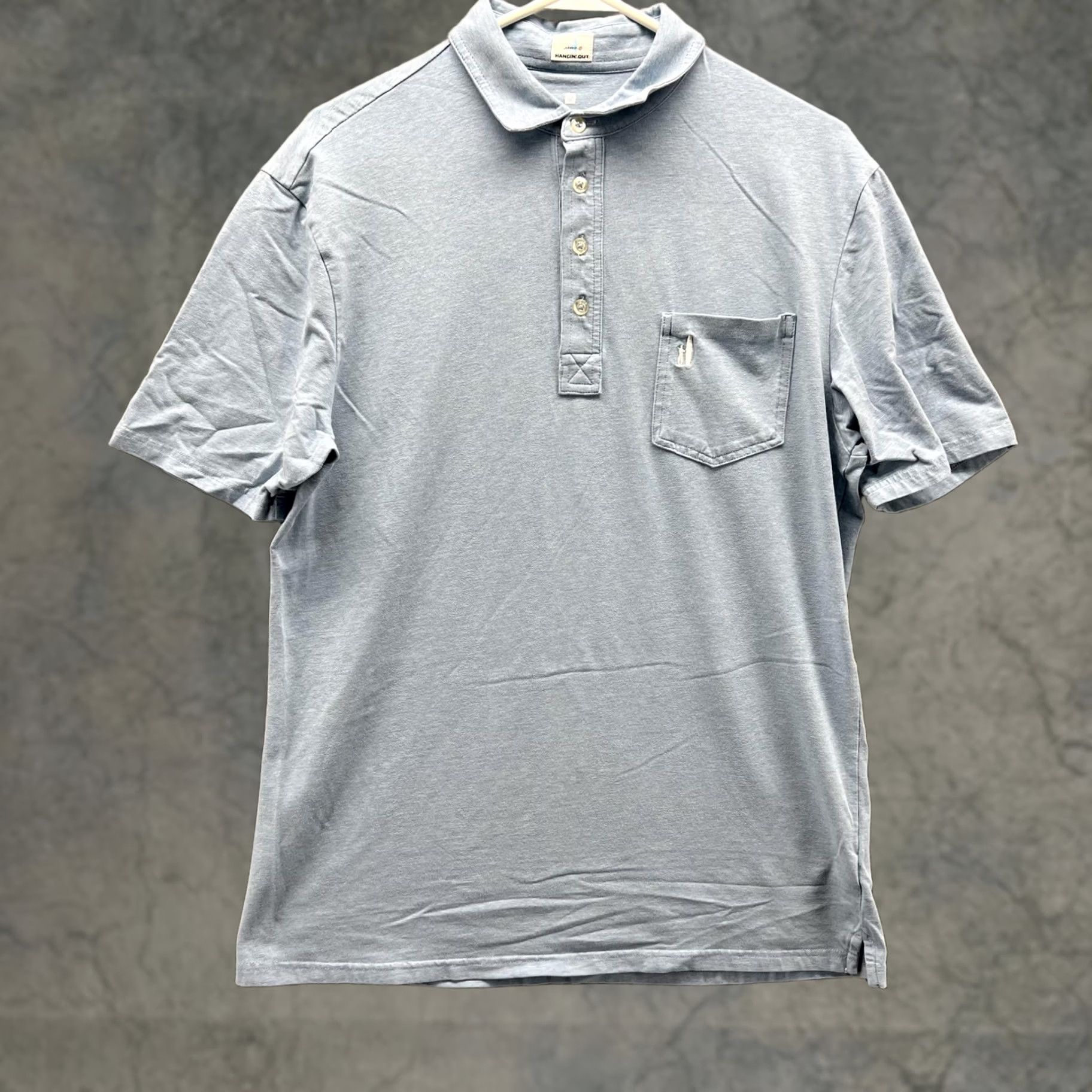 johnnie-O Johnnie-O Hangin' Out Polo Shirt Mens M Blue Solid Pocket Stretch Casual Golf Shirt Size US M / EU 48-50 / 2 - 1 Thumbnail