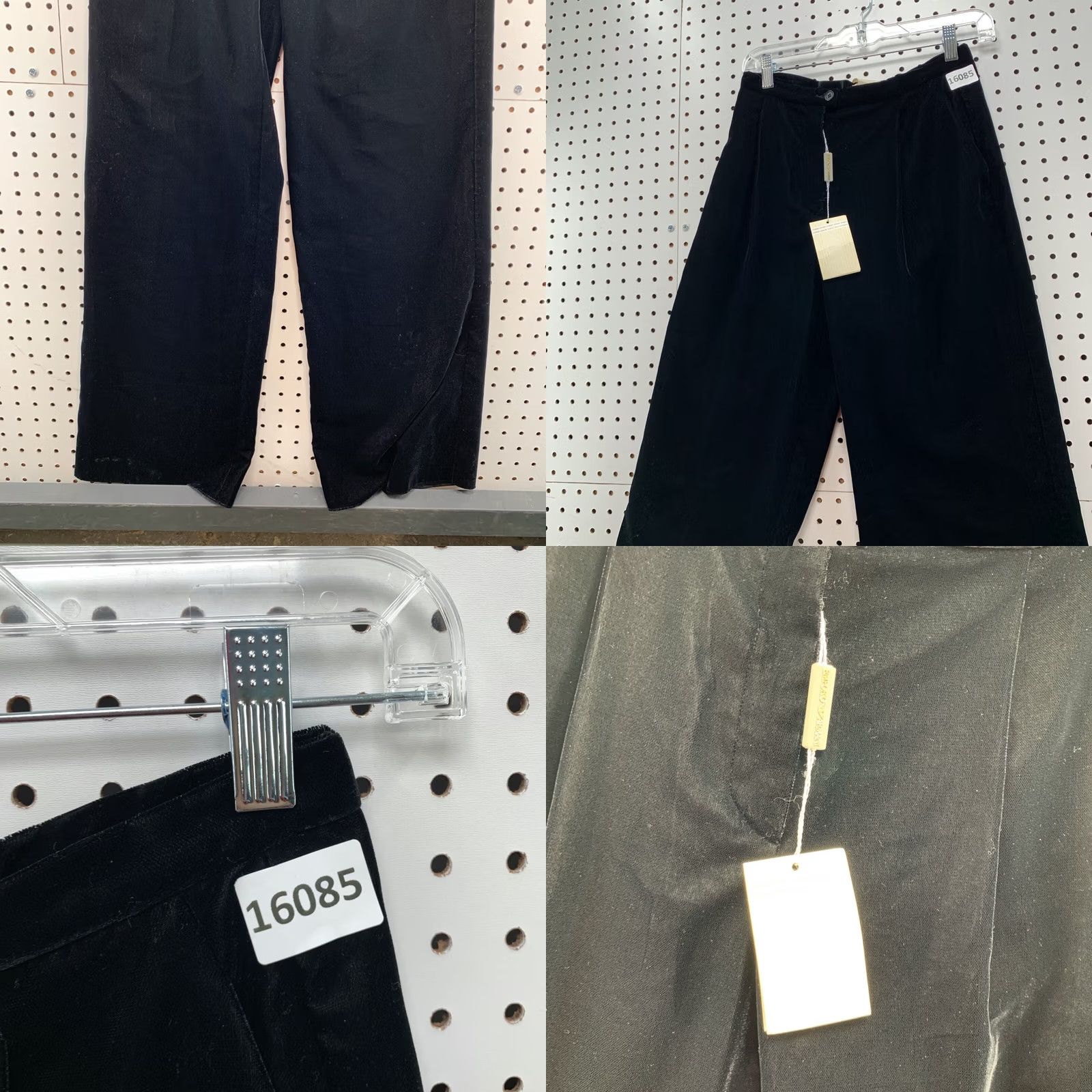 Emporio Armani VINTAGE Emporio Armani Black Womens Velour Pants Wide Leg Fit 25X30 NEW Size 42" / US 20 - 8 Thumbnail