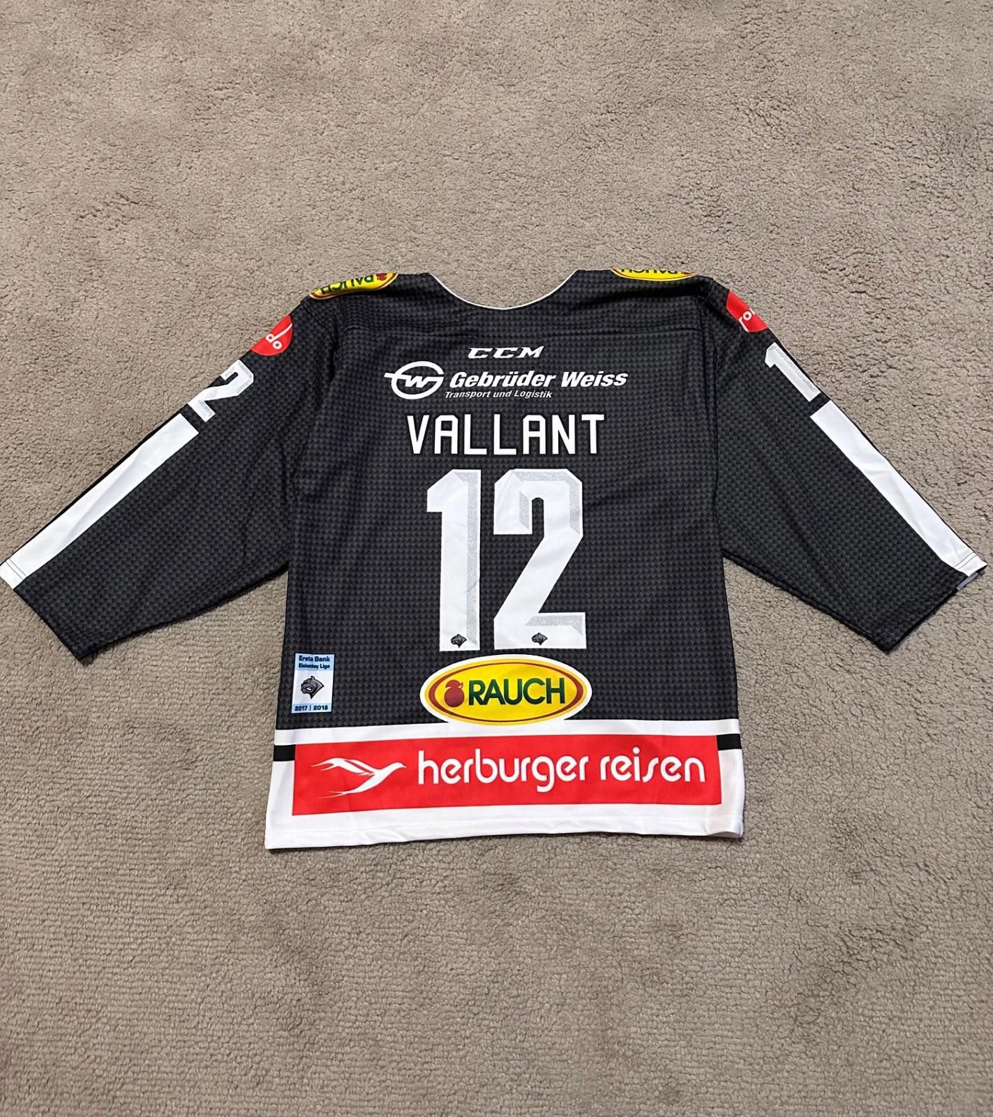 Ccm Dornbirn Bulldogs #12 Vallant 2017/18 Home Ice Hockey Jersey Size US S / EU 44-46 / 1 - 7 Thumbnail