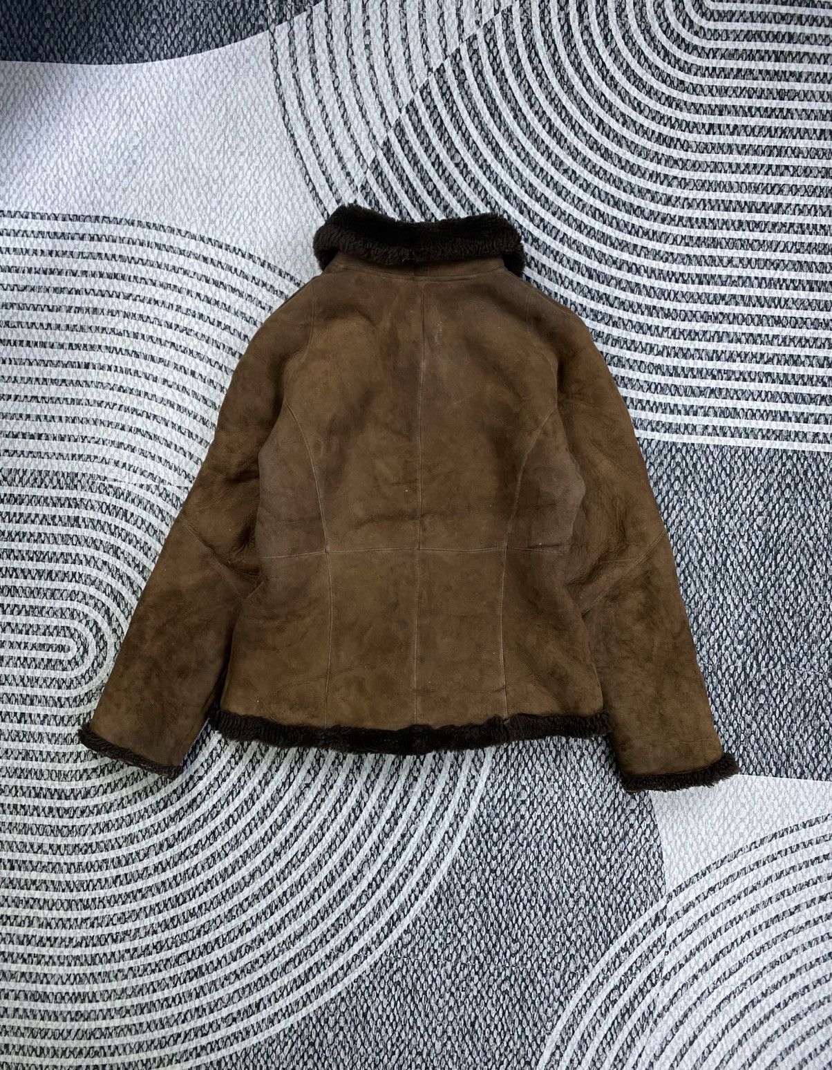 Vintage Vintage Japanese Fashion Collar Sherpa Brown Leather Jacket Size US M / EU 48-50 / 2 - 2 Thumbnail