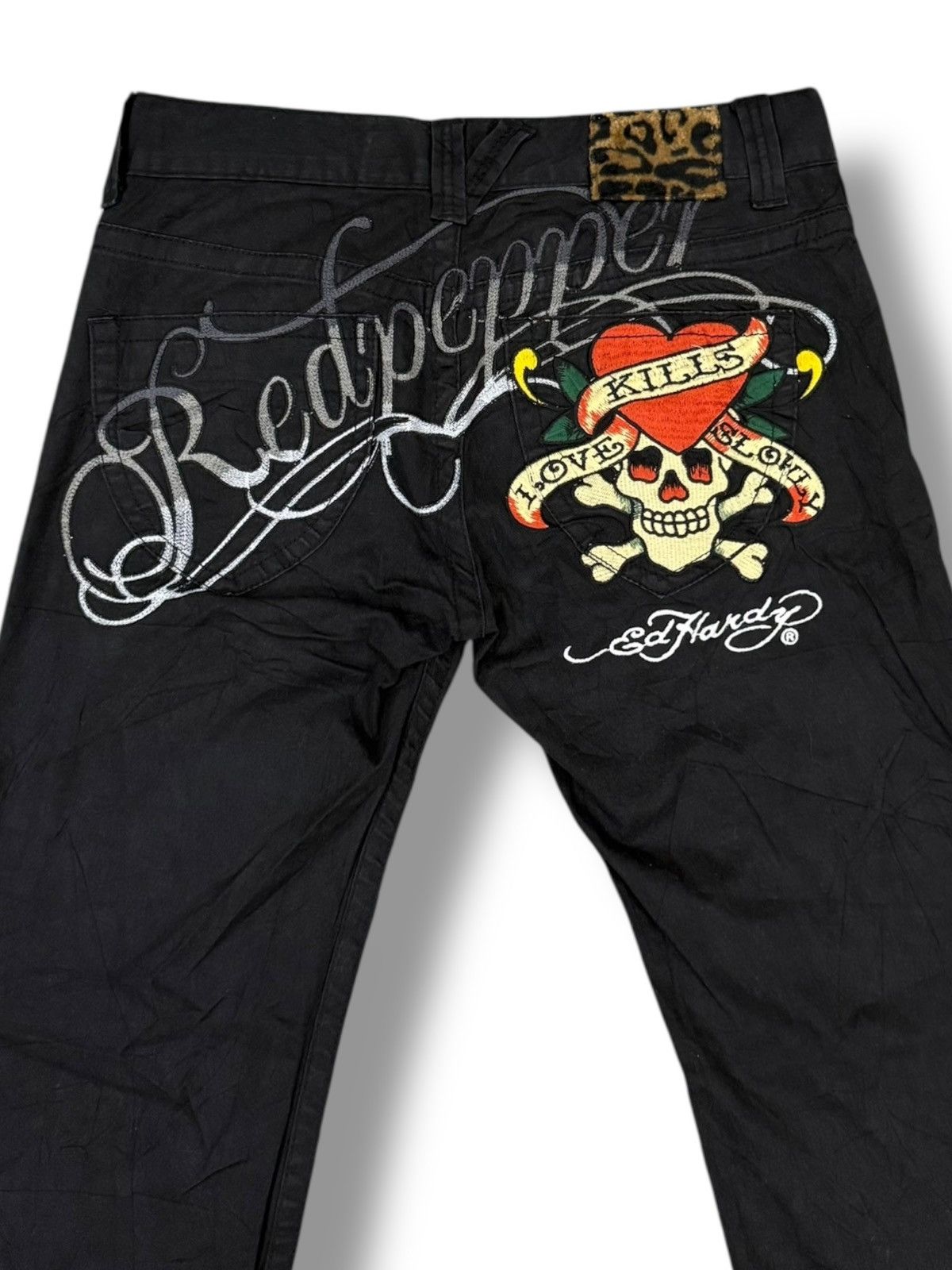Ed Hardy RED PEPPER X ED HARDY SKULL JAPANESE BRAND DENIM Size US 36 / EU 52 - 3 Thumbnail