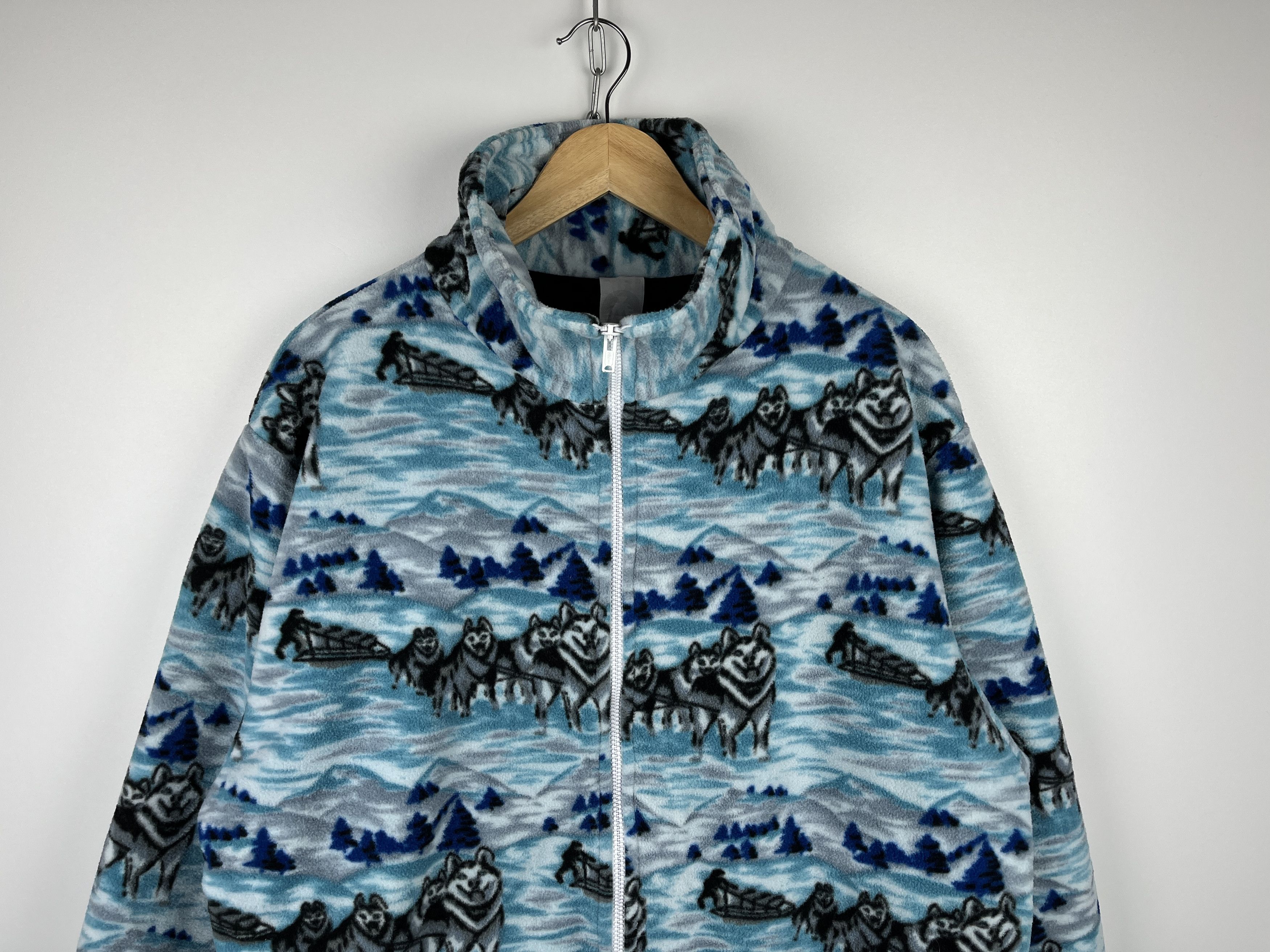 Vintage Husky Mountain Winter Pattern Ski Full Zip Fleece Jacket Size US S / EU 44-46 / 1 - 4 Thumbnail