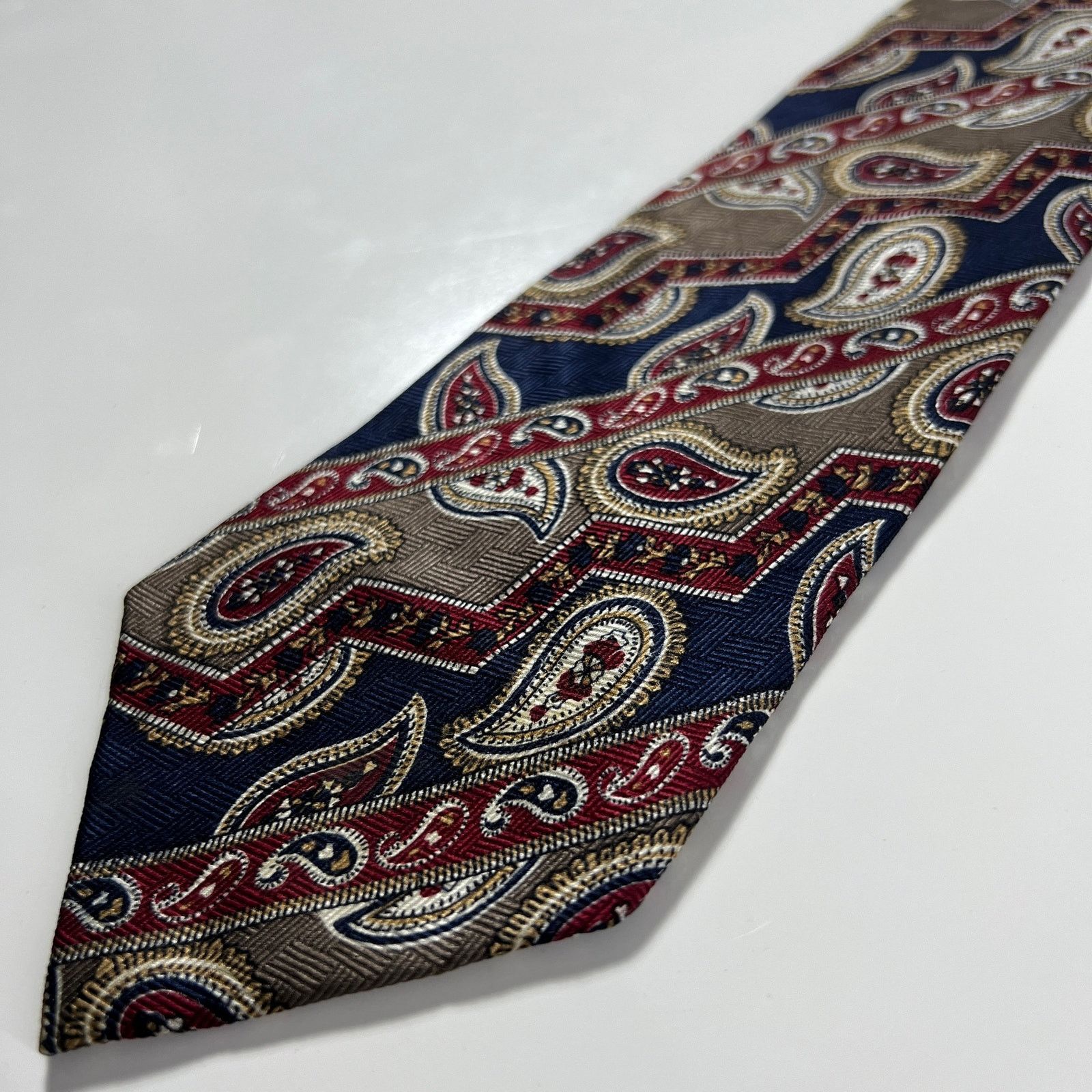 Givenchy Givenchy Monsieur Men's Tie Red Blue Gold White Silk Necktie Size ONE SIZE - 1 Thumbnail