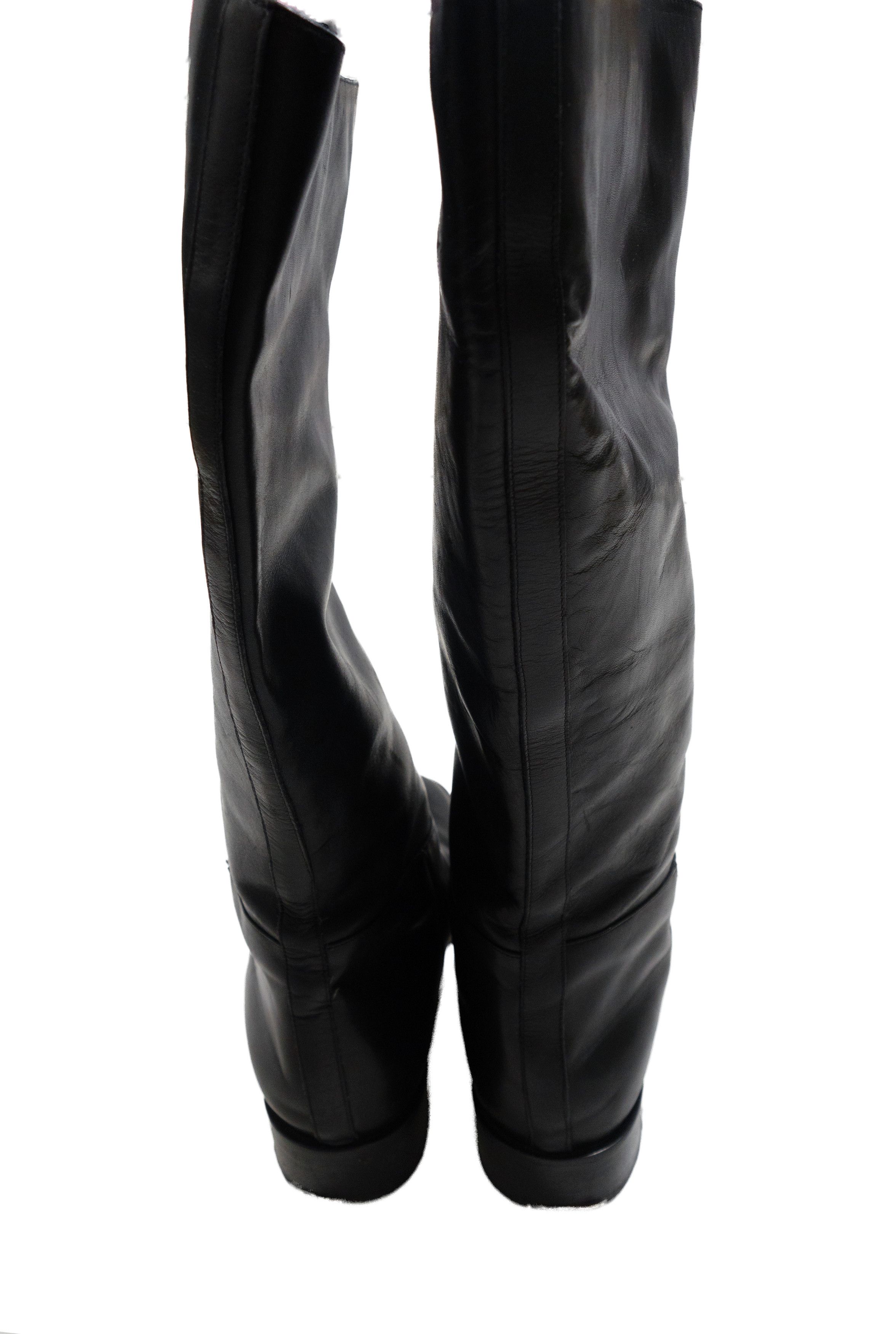 Max Mara 00s Leather Knee-High Riding Boots Size US 7.5 / IT 37.5 - 6 Thumbnail