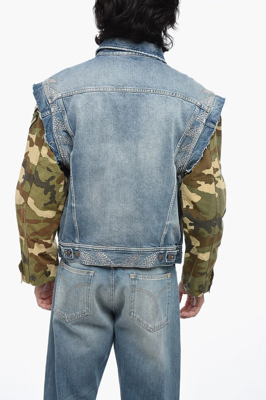 Celine og1mm0426 Distressed Denim Jacket in Multicolor Size US M / EU 48-50 / 2 - 2 Thumbnail