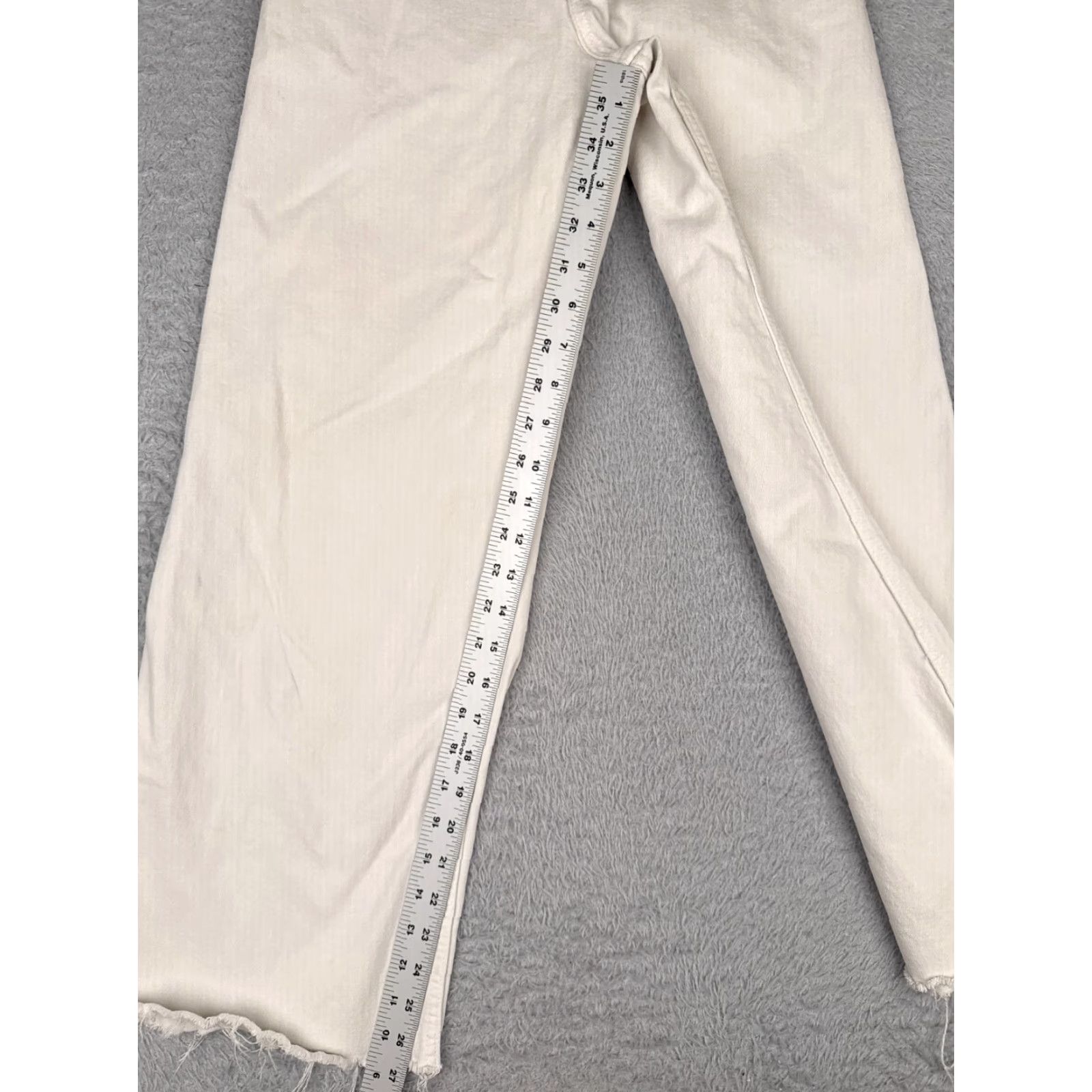 Zara Zara White Denim Wide Leg Jeans Women Size 4 High Rise Cotton Blend 24x27 90s Size 27" / US 4 / IT 40 - 7 Thumbnail