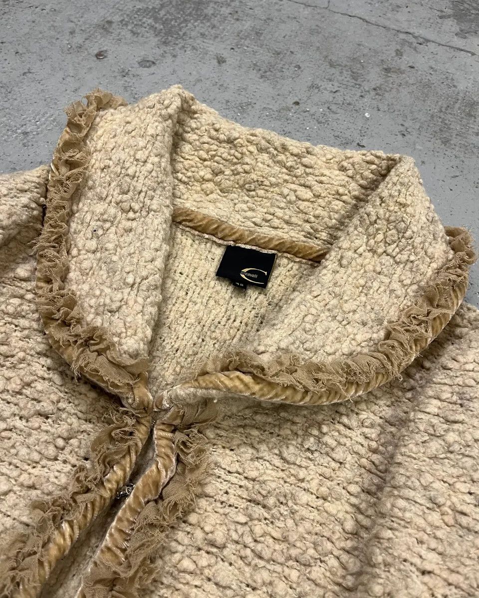 Roberto Cavalli 2000s Roberto Cavalli Class Wrinkled Texture Beige Cardigan Jacket Size S / US 4 / IT 40 - 5 Thumbnail