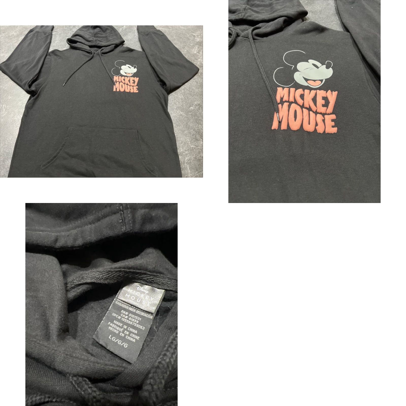 Disney Disney Mickey Mouse Fleece Hoodie Men Large Black Halloween Cartoon Graphic Pullover Size US L / EU 52-54 / 3 - 8 Thumbnail