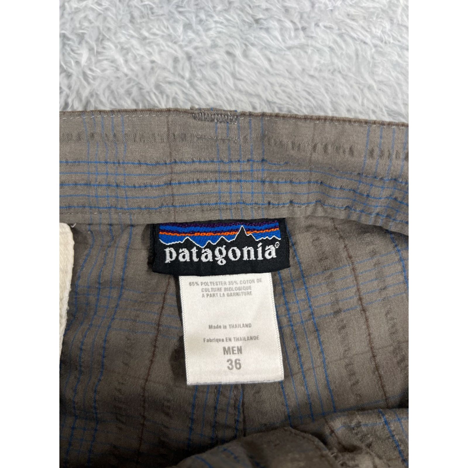 Patagonia Patagonia Shorts Mens 34 Brown Blue Plaid Thrift Shorts Polyester Blend 34x10 Vintage Size US 34 / EU 50 - 7 Thumbnail