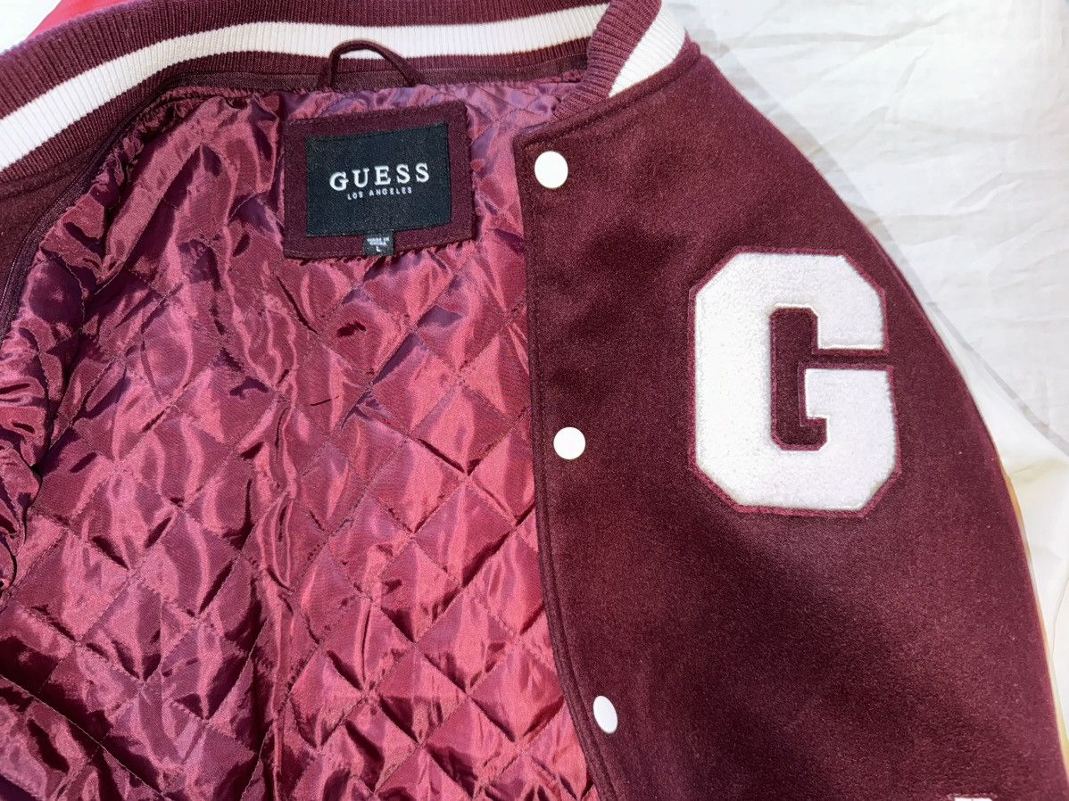 Guess Guess Jeans Maroon Varsity Jacket Size US L / EU 52-54 / 3 - 3 Thumbnail
