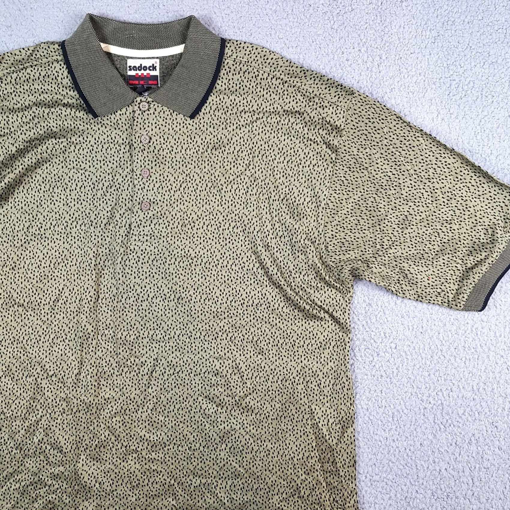 Vintage VINTAGE Sadock Polo Shirt Oversized Cheetah Print Preppy Golf Shirt Size L Mens Size US L / EU 52-54 / 3 - 3 Thumbnail