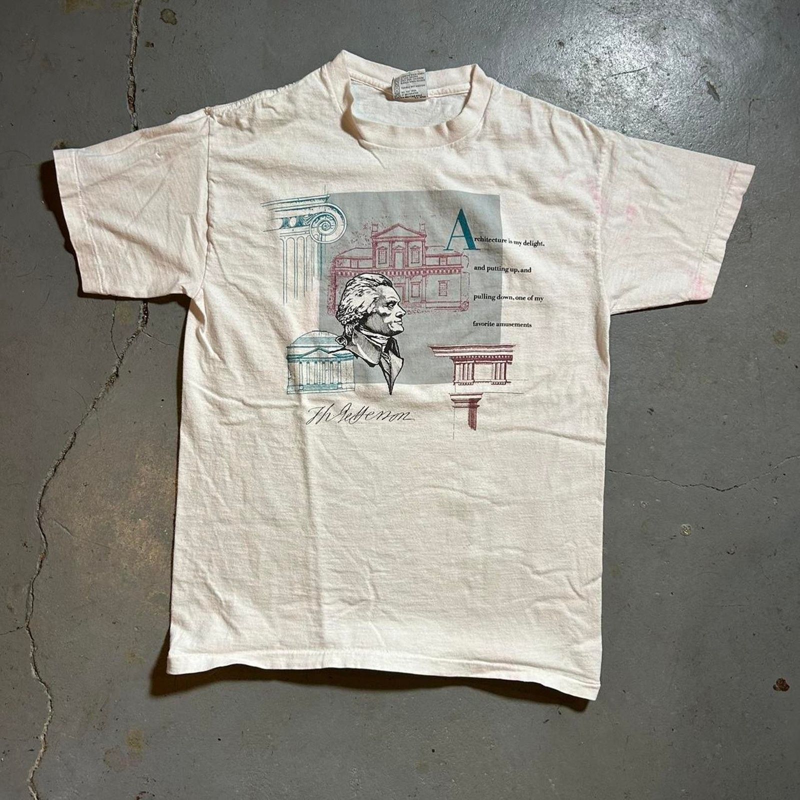 Vintage Foundry 90s thomas jefferson president tee Size US XL / EU 56 / 4 - 1 Thumbnail