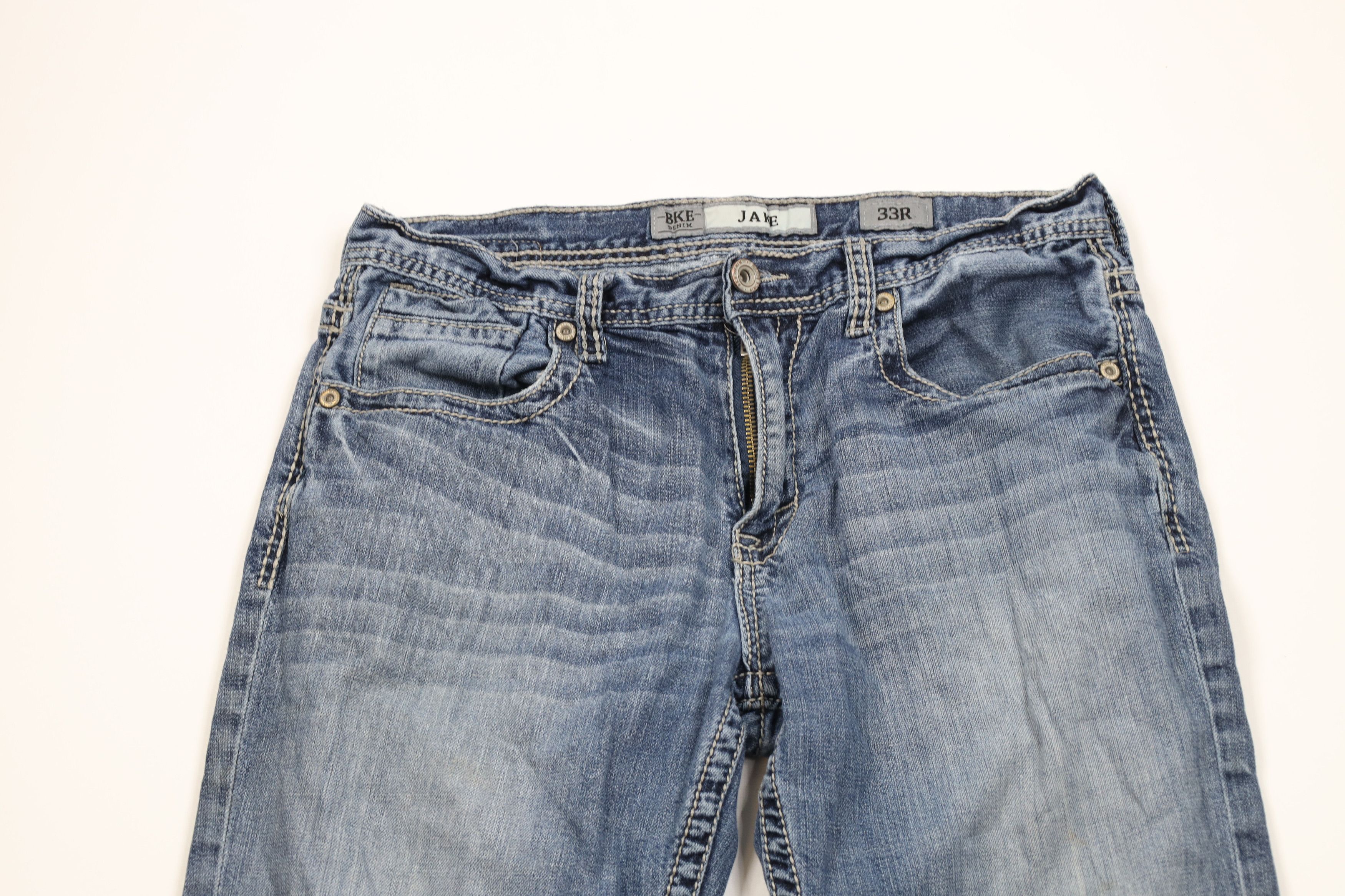 Vintage Buckle BKE Thick Stitch Stretch Jake Bootleg Denim Jeans Size US 33 - 2 Thumbnail
