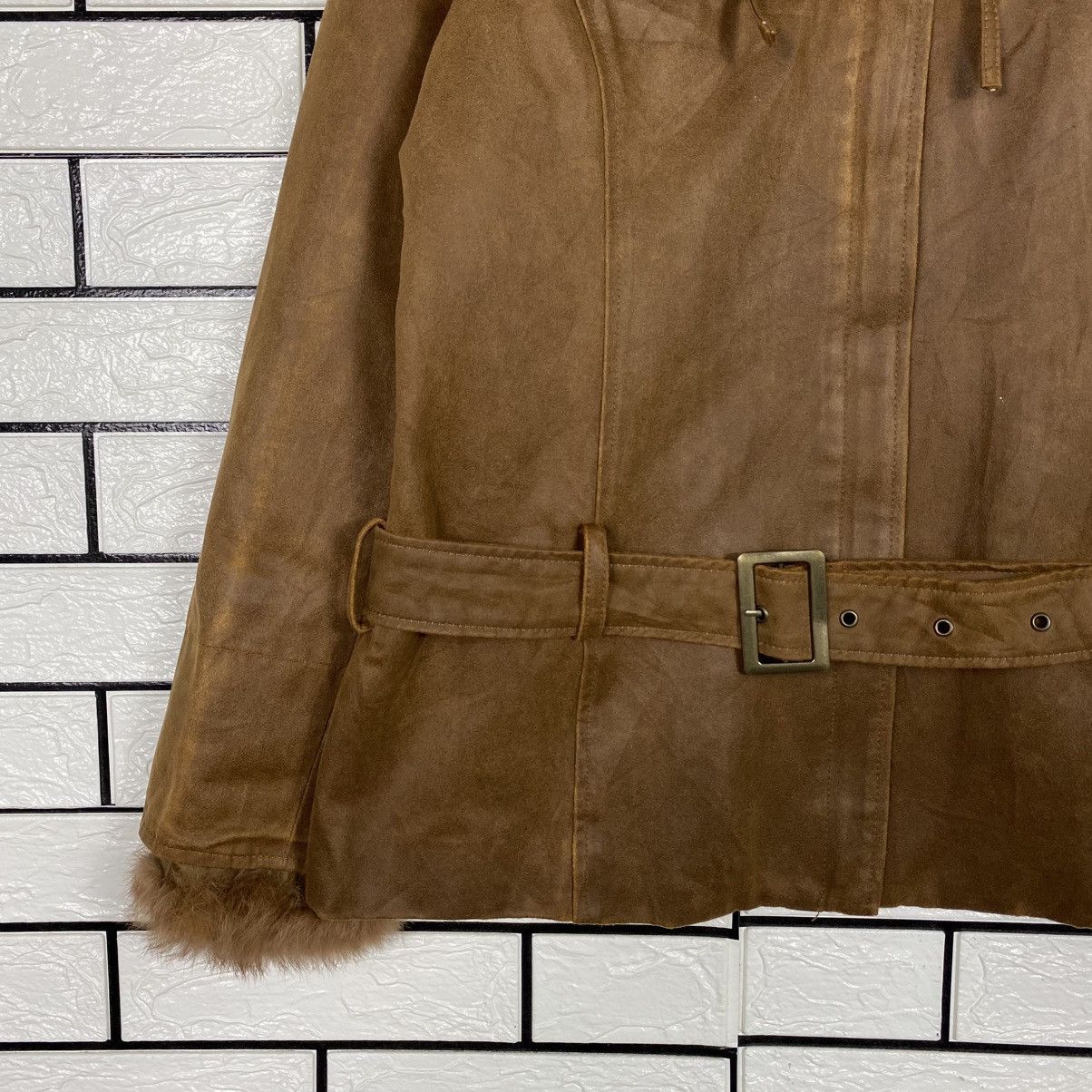 Japanese Brand 📌Vintage Leather Jacket Miscelanny Fur Size US XXS / EU 40 - 5 Thumbnail