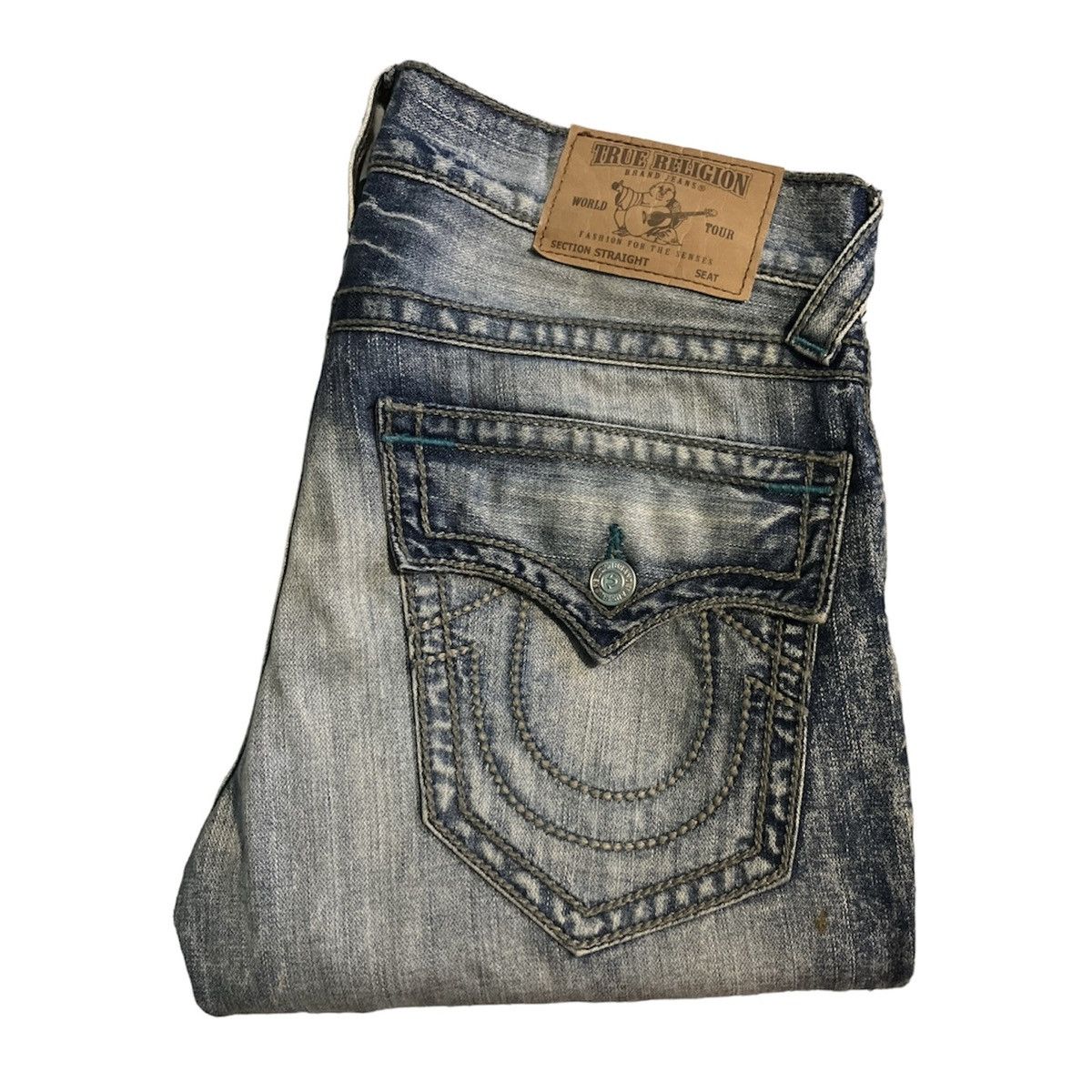 image of True Religion Rope Teal Straight 34 in Blue, Men's