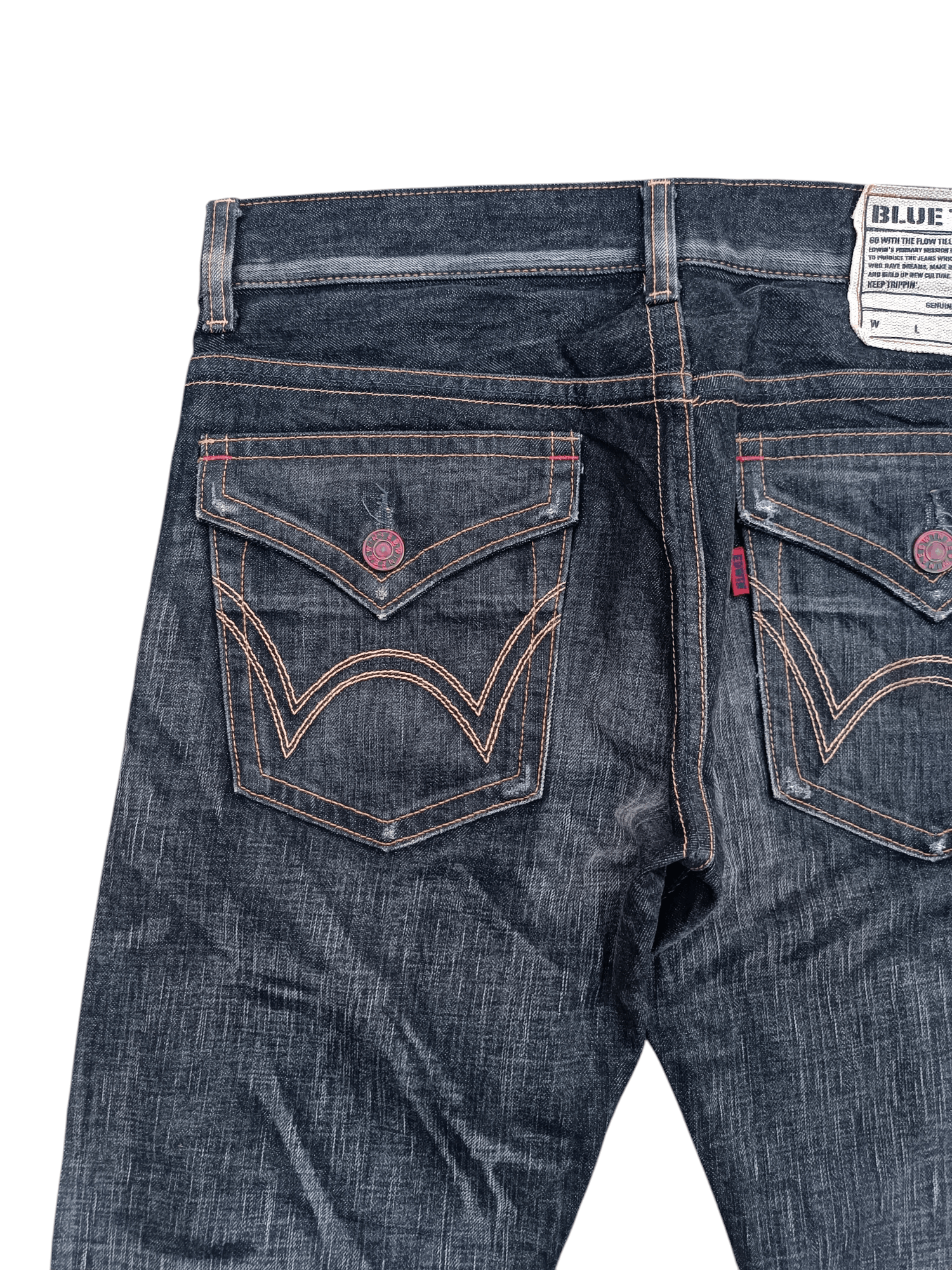 Edwin EDWIN 503 FLARE FADED & RUSTY PUNK STYLE WHISKERS DENIM Size US 34 / EU 50 - 19 Thumbnail