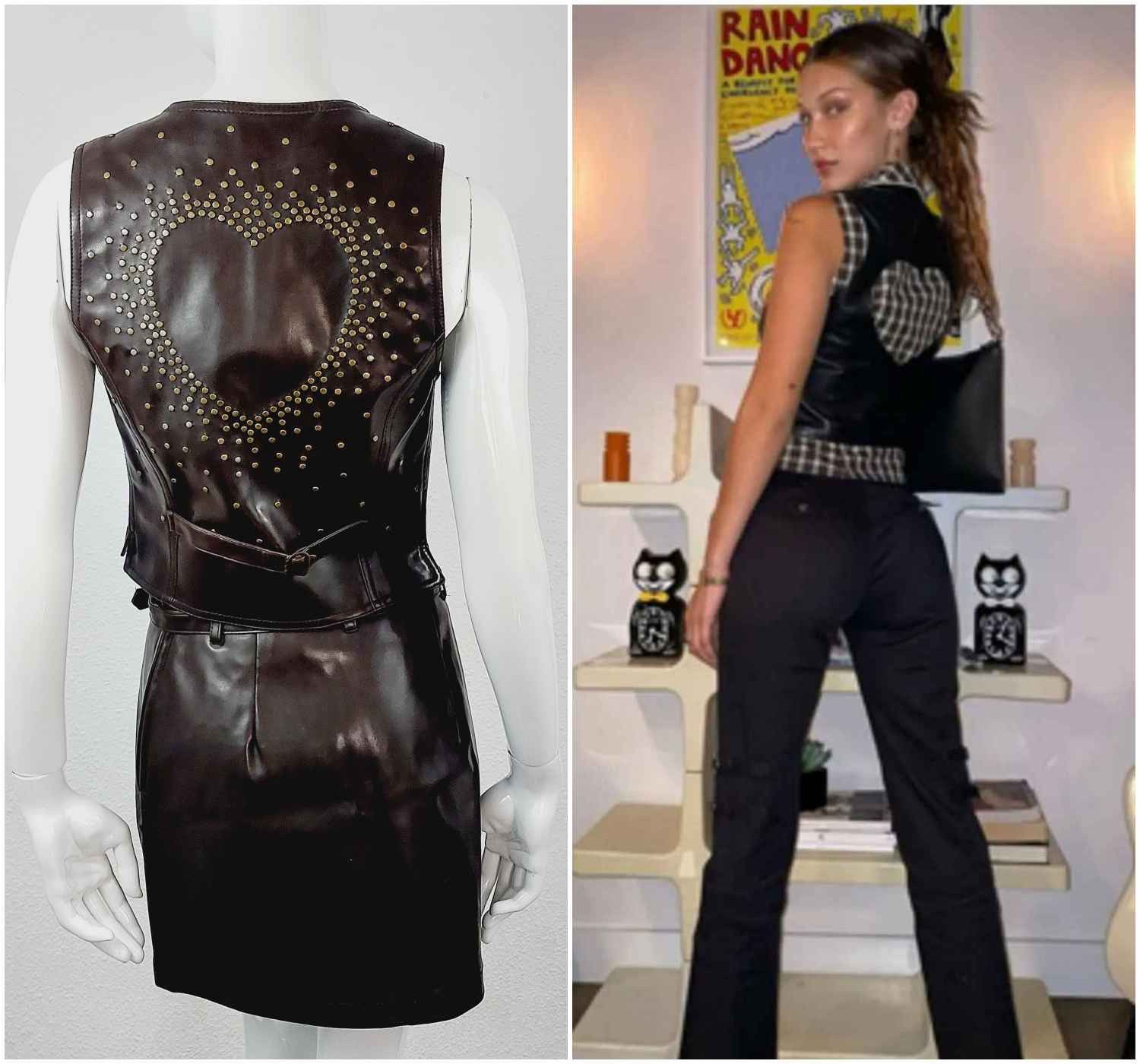 Moschino Moschino Studded Heart Vinyl Bella Hadid Vest Skirt Set Size M / US 6-8 / IT 42-44 - 1 Thumbnail