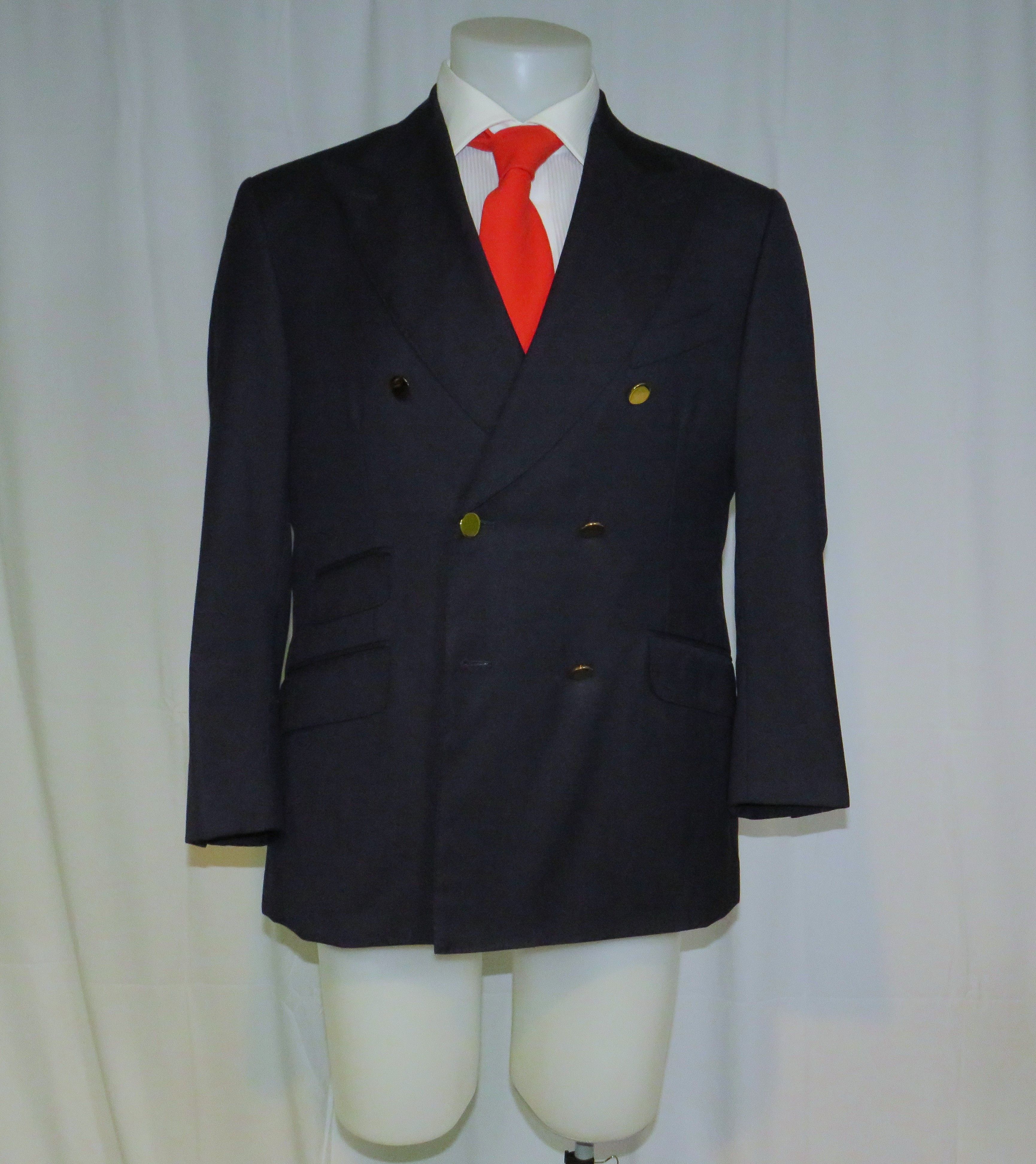 Other Alex Hitz Navy Gold Button Double Breasted Blazer 40S Size 40S - 7 Thumbnail