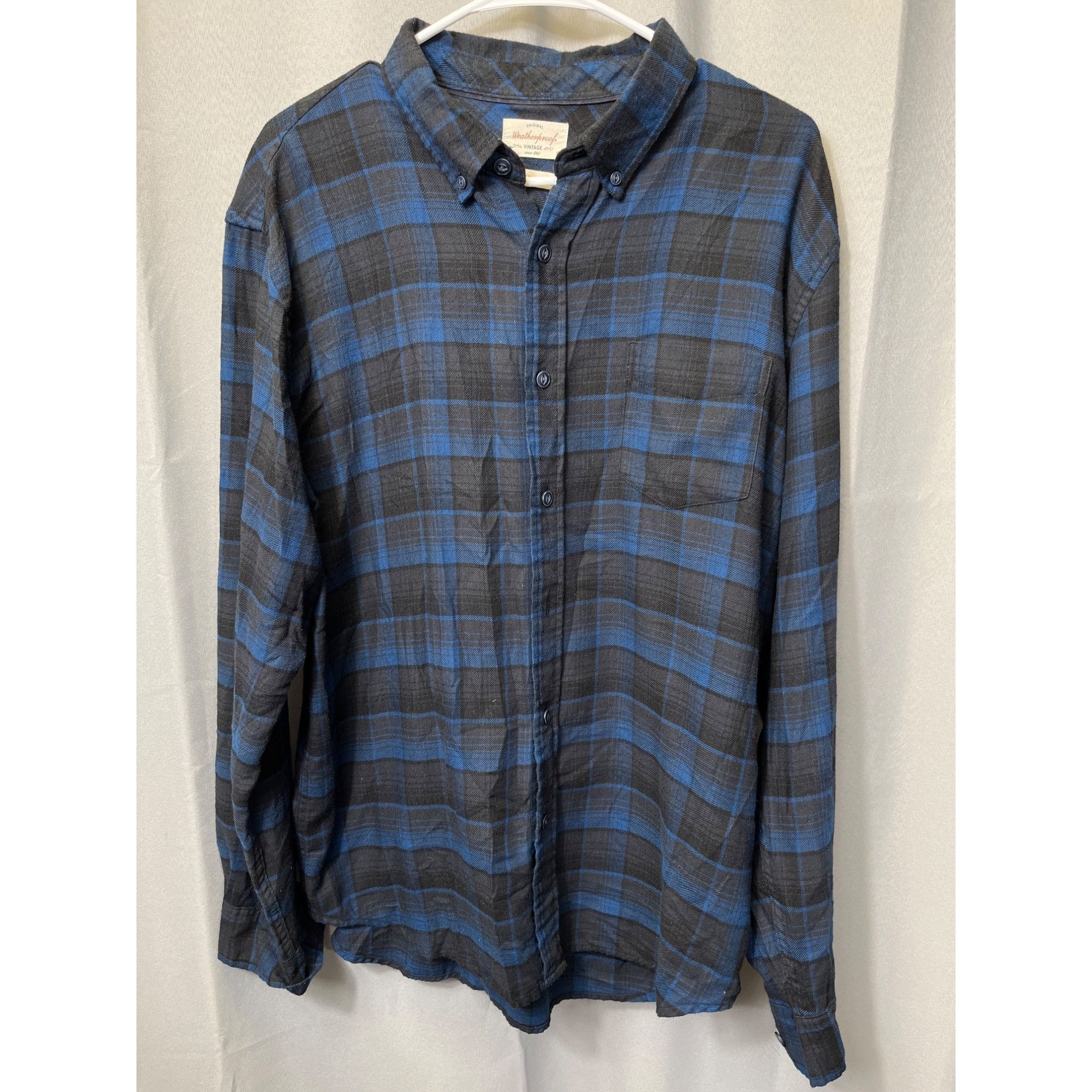 Weatherproof Weatherproof Vintage SKU 7627 Mens Blue and Black Shirt Butt Size US XL / EU 56 / 4 - 1 Thumbnail