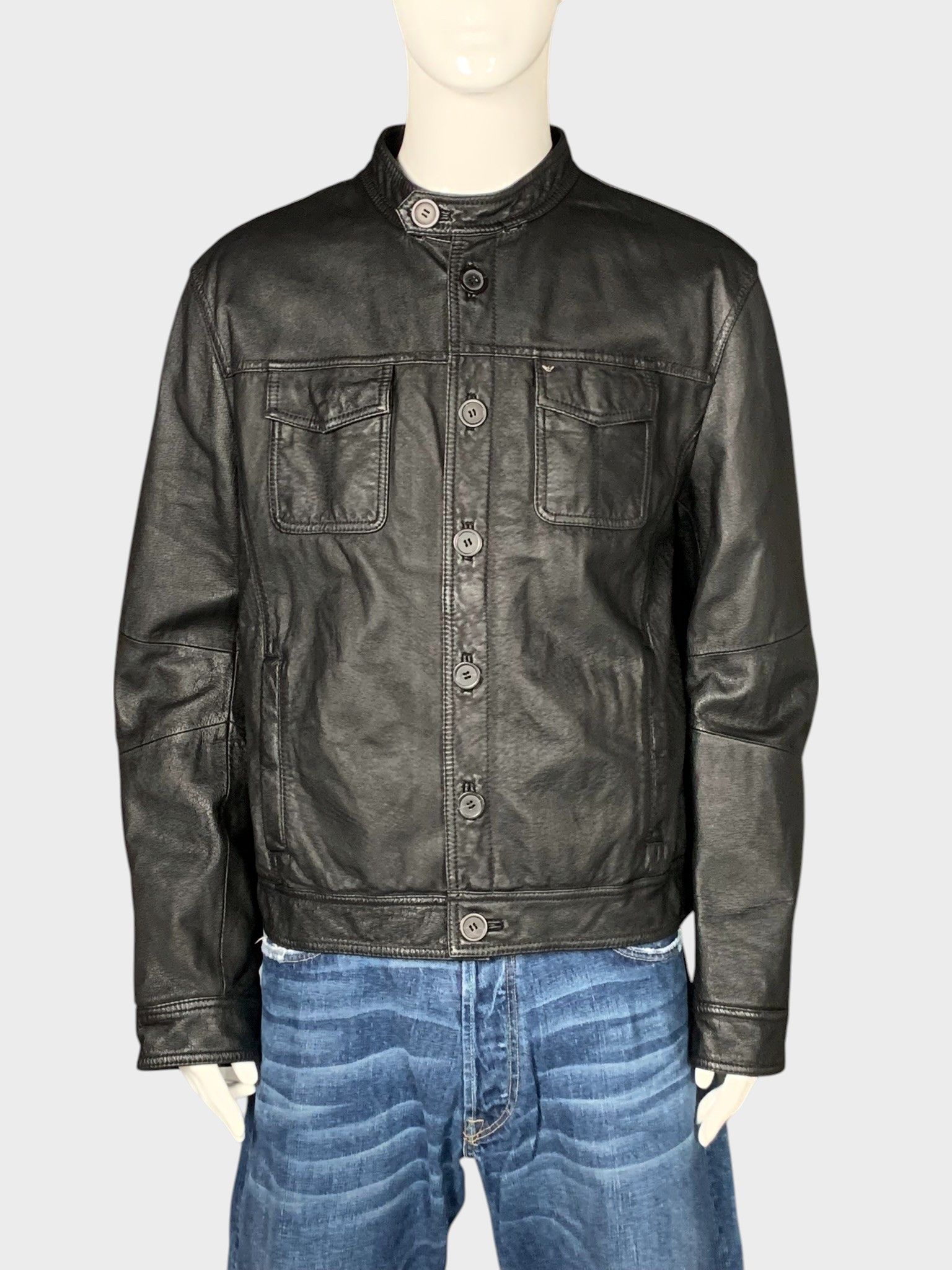Armani Armani Jeans pig leather trucker jacket Size US XXL / EU 58 / 5 - 3 Thumbnail