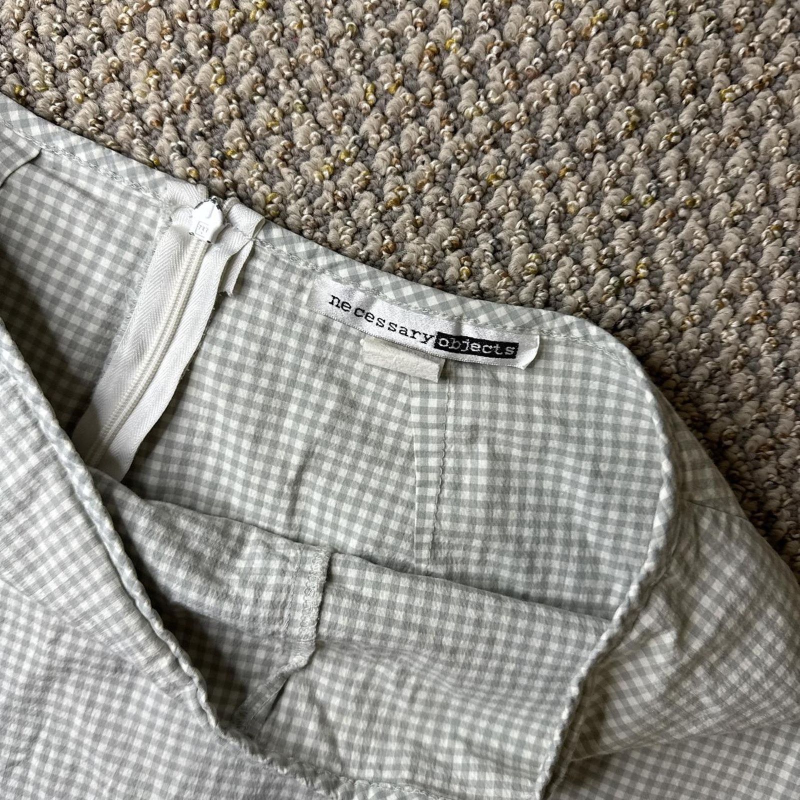 Other y2k gingham plaid white and sage green/gray mini skirt Size 28" / US 6 / IT 42 - 4 Thumbnail