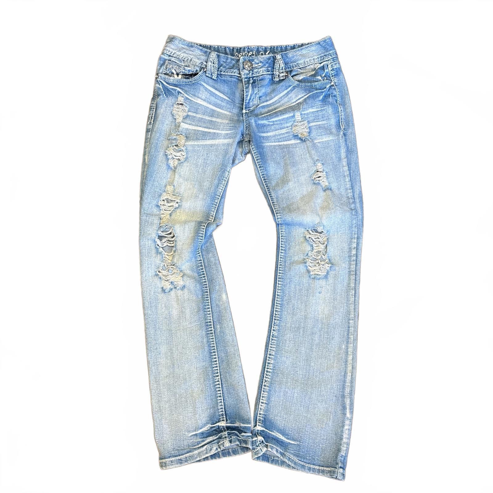 Other y2k distressed light wash low waisted jeans Size 30" / US 8 / IT 44 - 1 Thumbnail