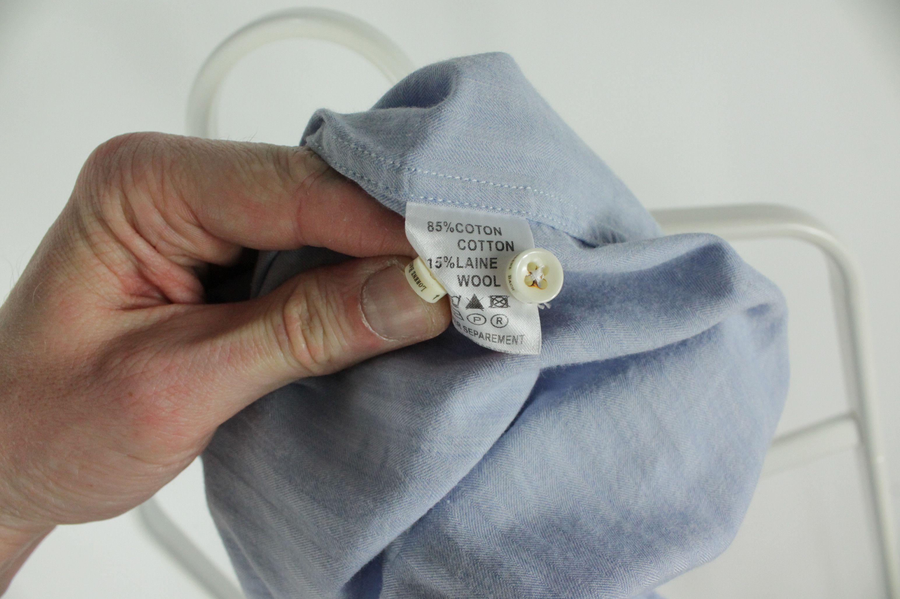 Other Lorenz Bach Gstaad Micro Herringbone Cotton Wool Shirt Size US XL / EU 56 / 4 - 8 Thumbnail