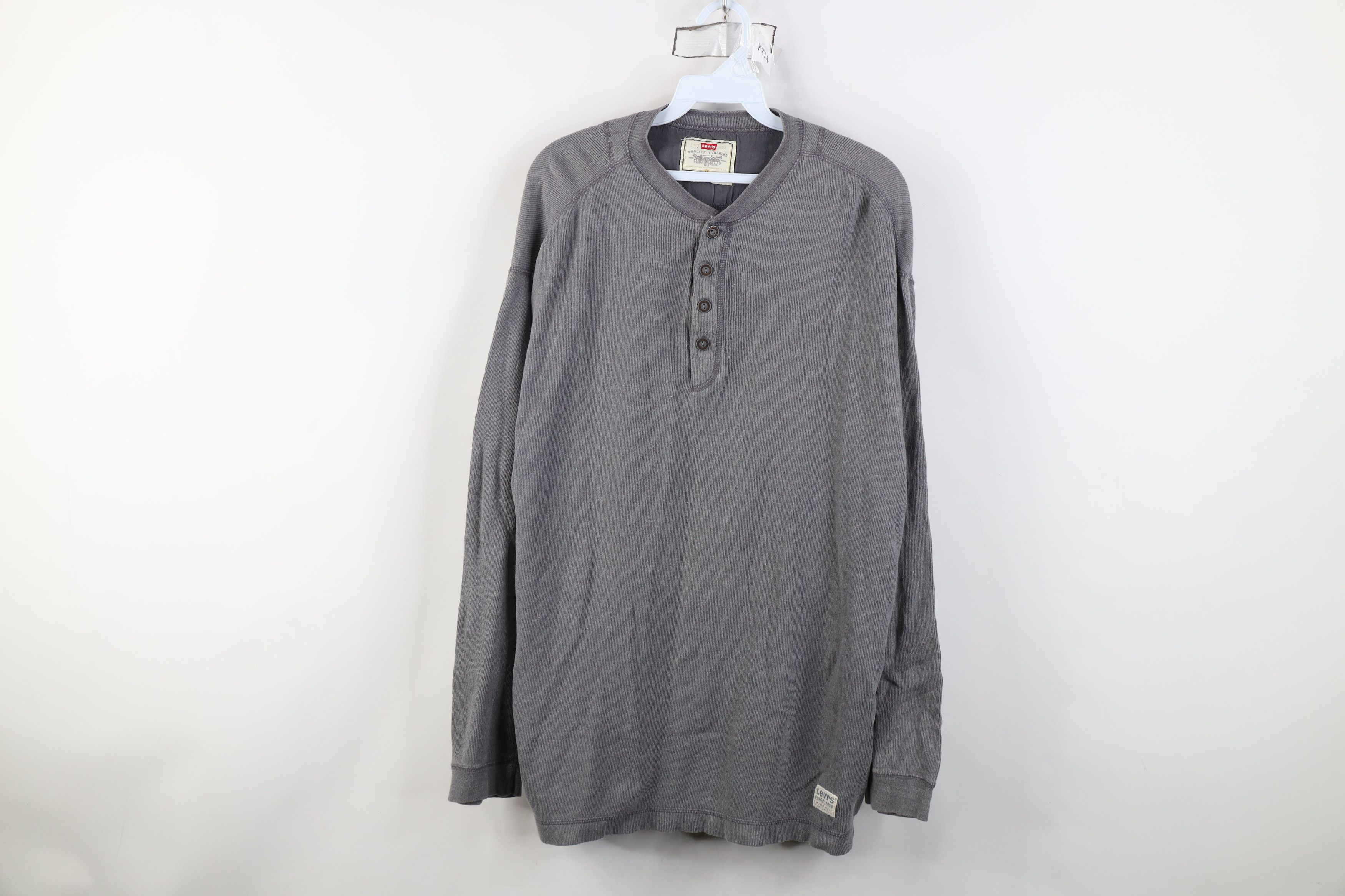 Levi's Vintage 90s Levis Ribbed Knit Long Sleeve Henley T-Shirt Size US M / EU 48-50 / 2 - 1 Thumbnail