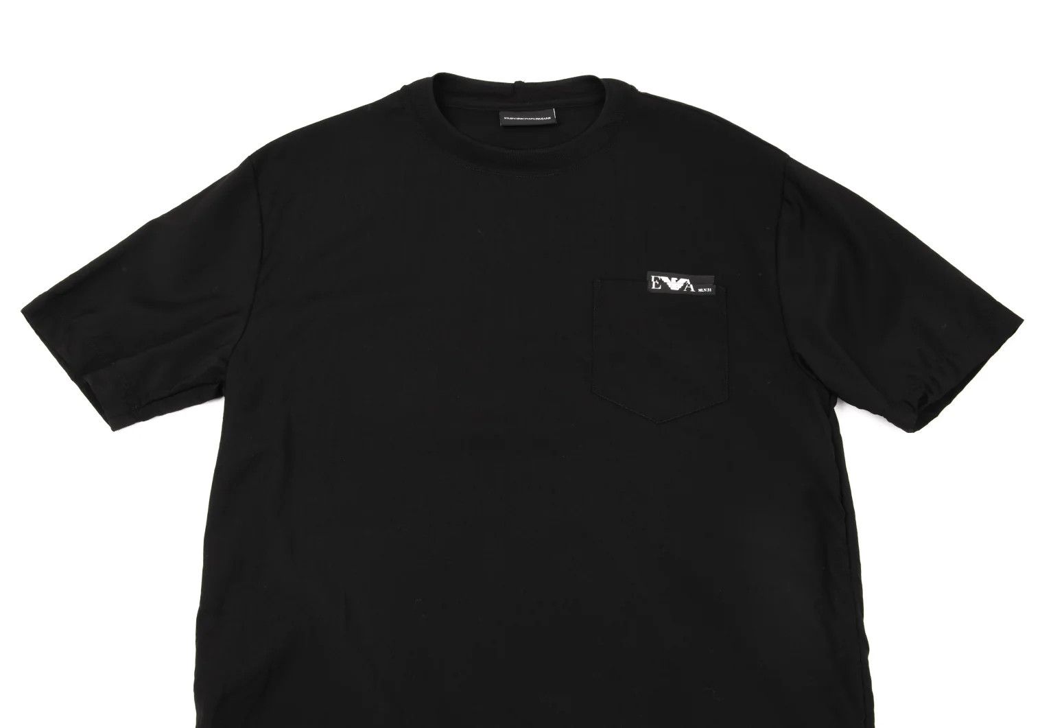 Emporio Armani Eagle Logo Tape Pocket T-Shirt in Black, Size S Size US S / EU 44-46 / 1 - 2 Thumbnail