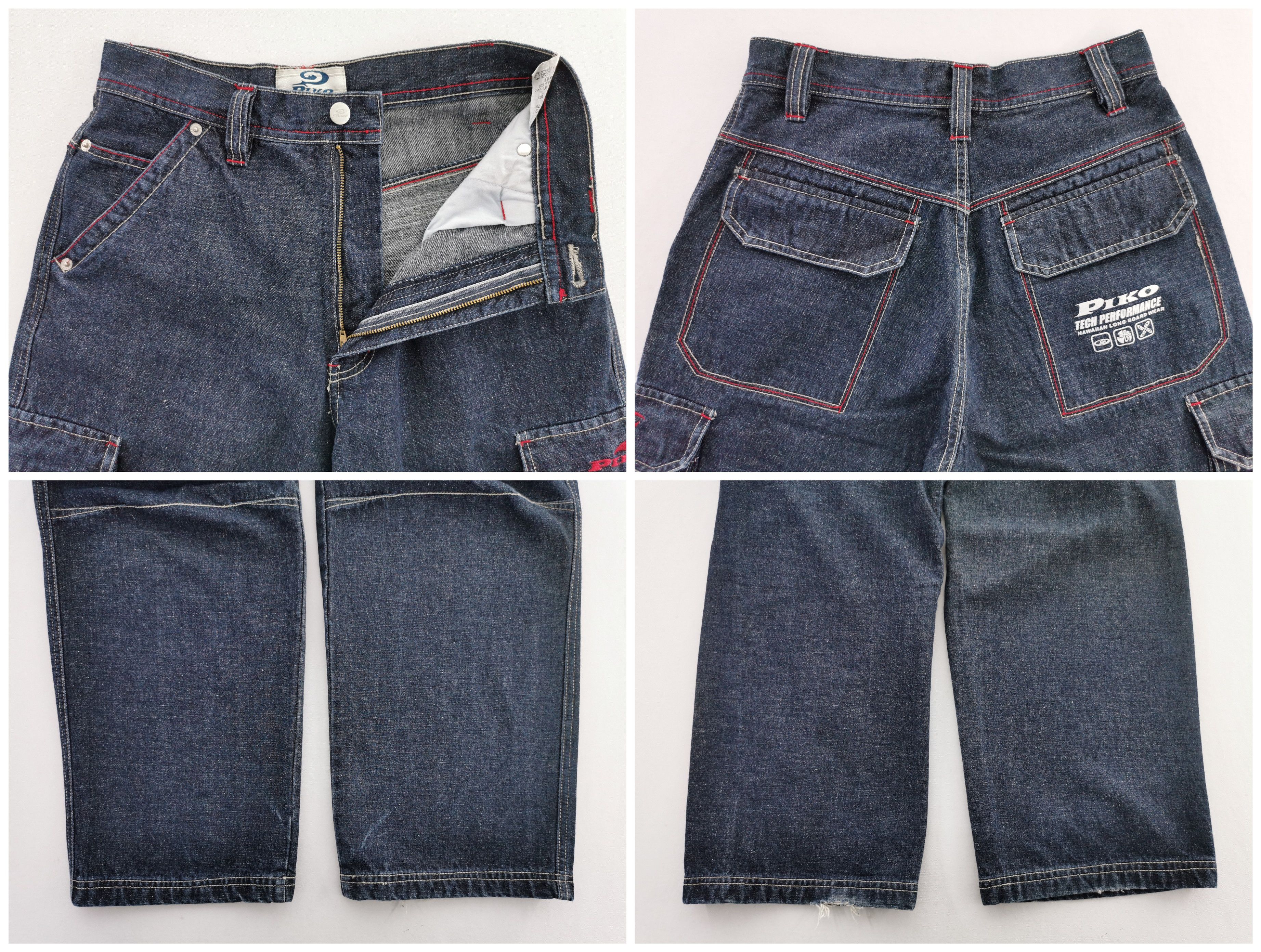 Vintage Vintage 90s Piko Denim Cargo Pants Size US 28 / EU 44 - 7 Thumbnail