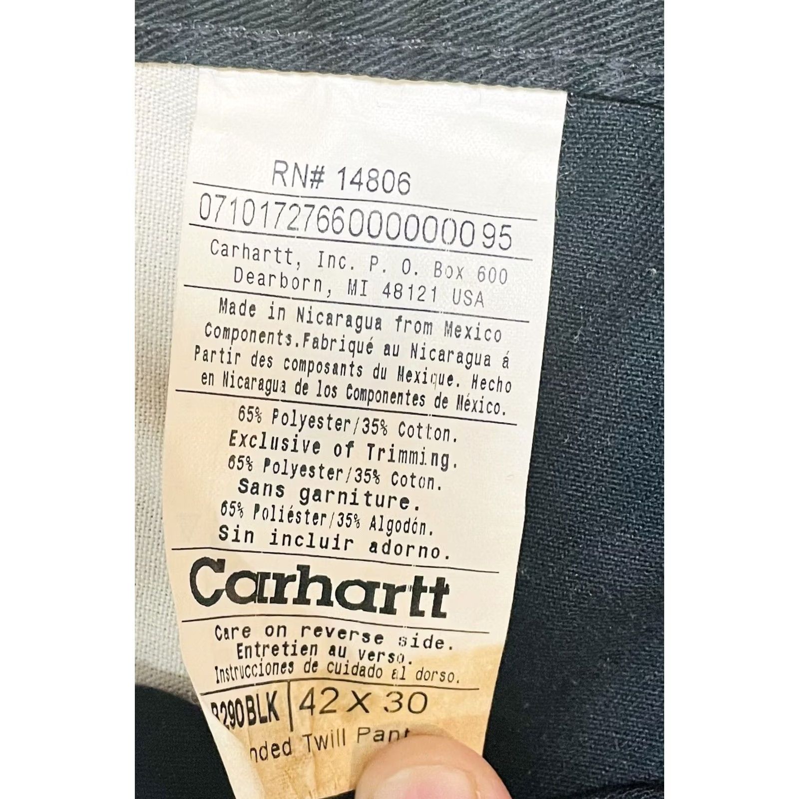 Carhartt VINTAGE? No. Carhartt Men’s Black Pants Slacks Dress Work Wear 42x30 Straight Leg Beige? Size US 42 / EU 58 - 5 Thumbnail