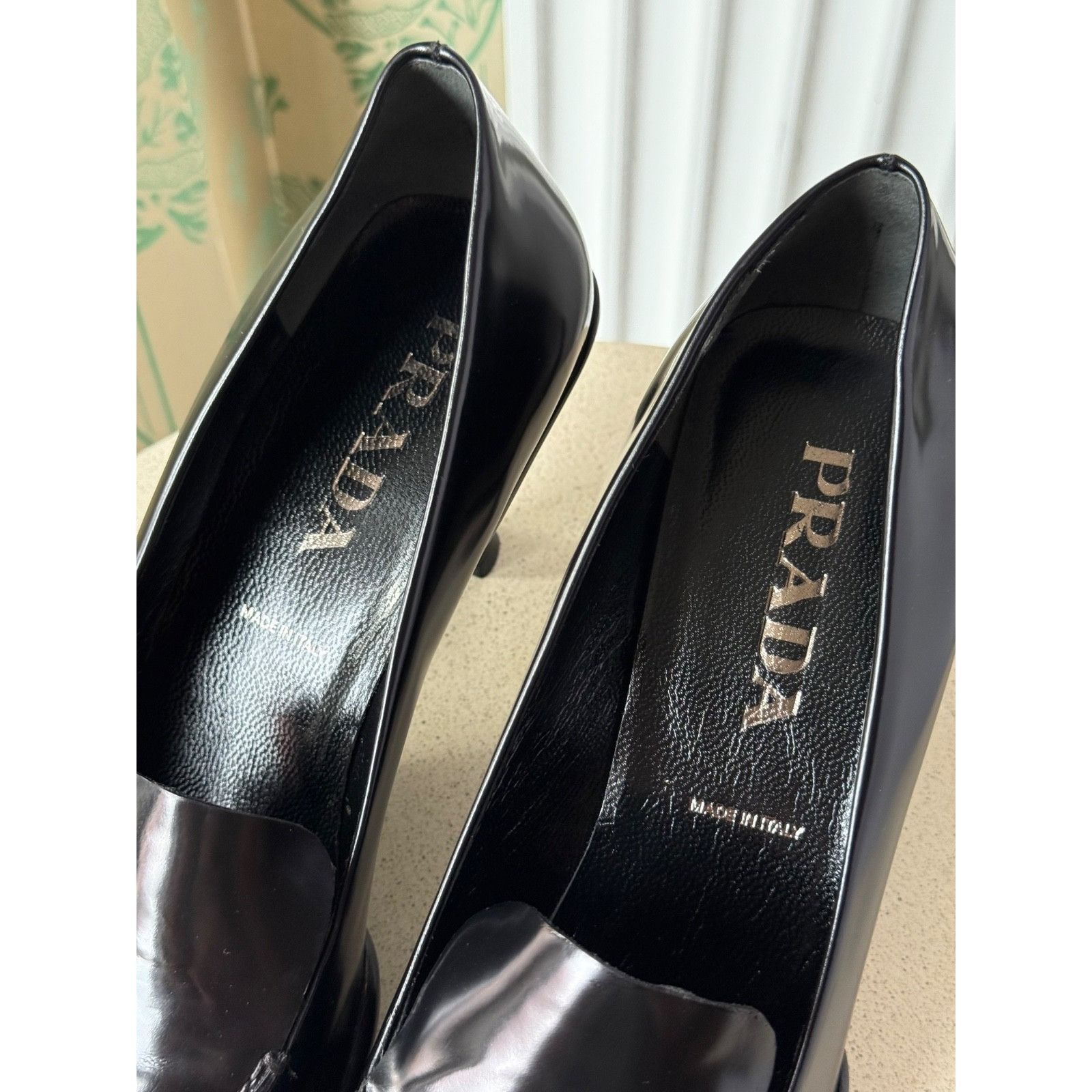 Prada 2000 Prada Black Square Toe Patent Leather Loafers Heels 41 Size US 10 / IT 40 - 10 Thumbnail