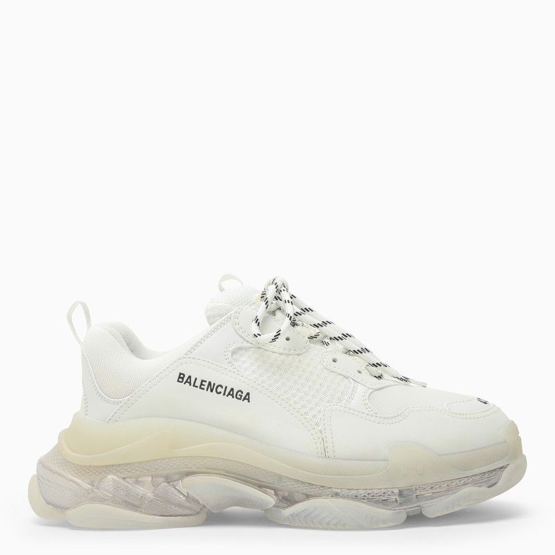 image of Balenciaga Triple S Clear Sole White Trainer Shoes, Men's (Size 9)