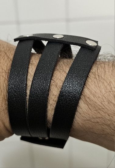Jewelry Vintage Leather Cuff Goth Buckle Concealed Wristband Size ONE SIZE - 2 Thumbnail