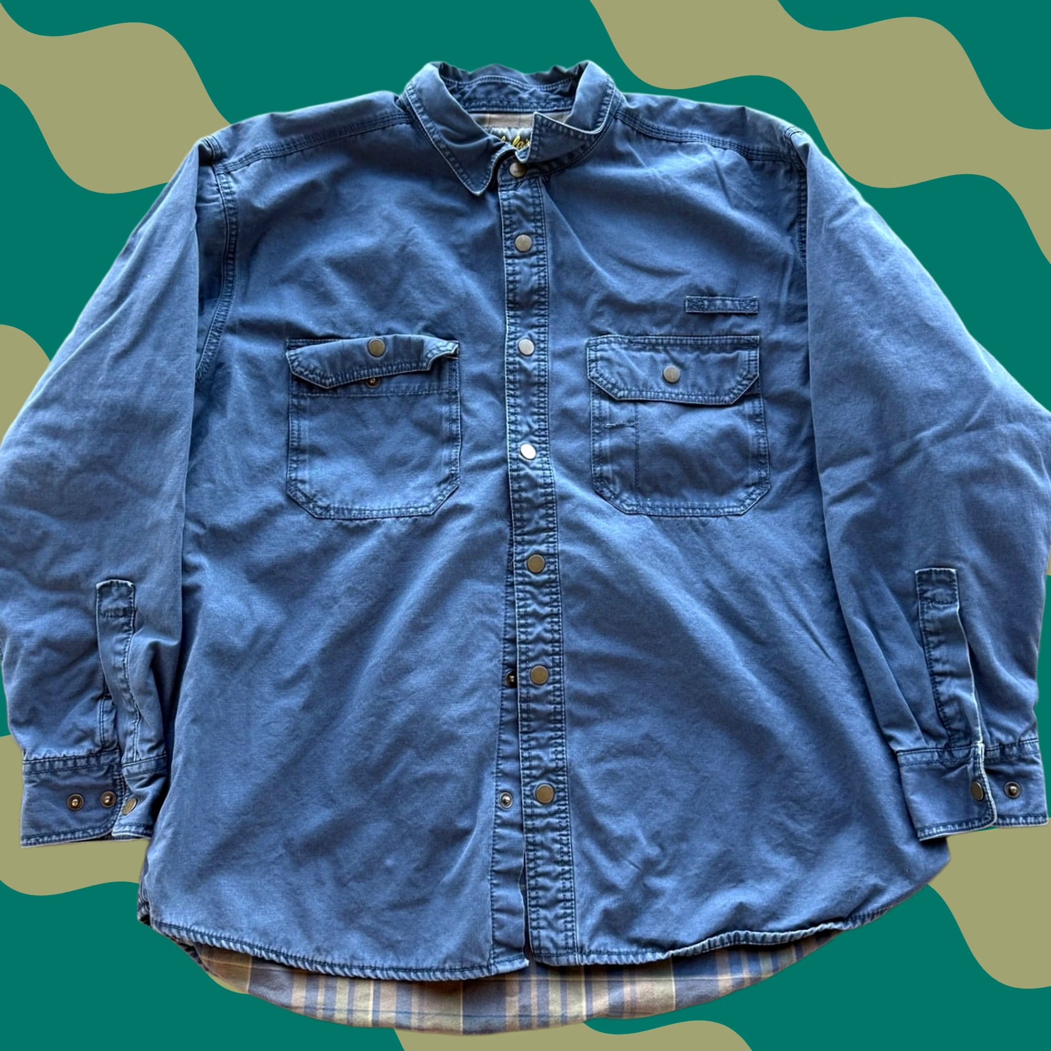 Vintage VINTAGE Cabela's Flannel Lined Button Up Navy Work Wear Longsleeve XL Mens Hyperlink Size US XL / EU 56 / 4 - 1 Thumbnail