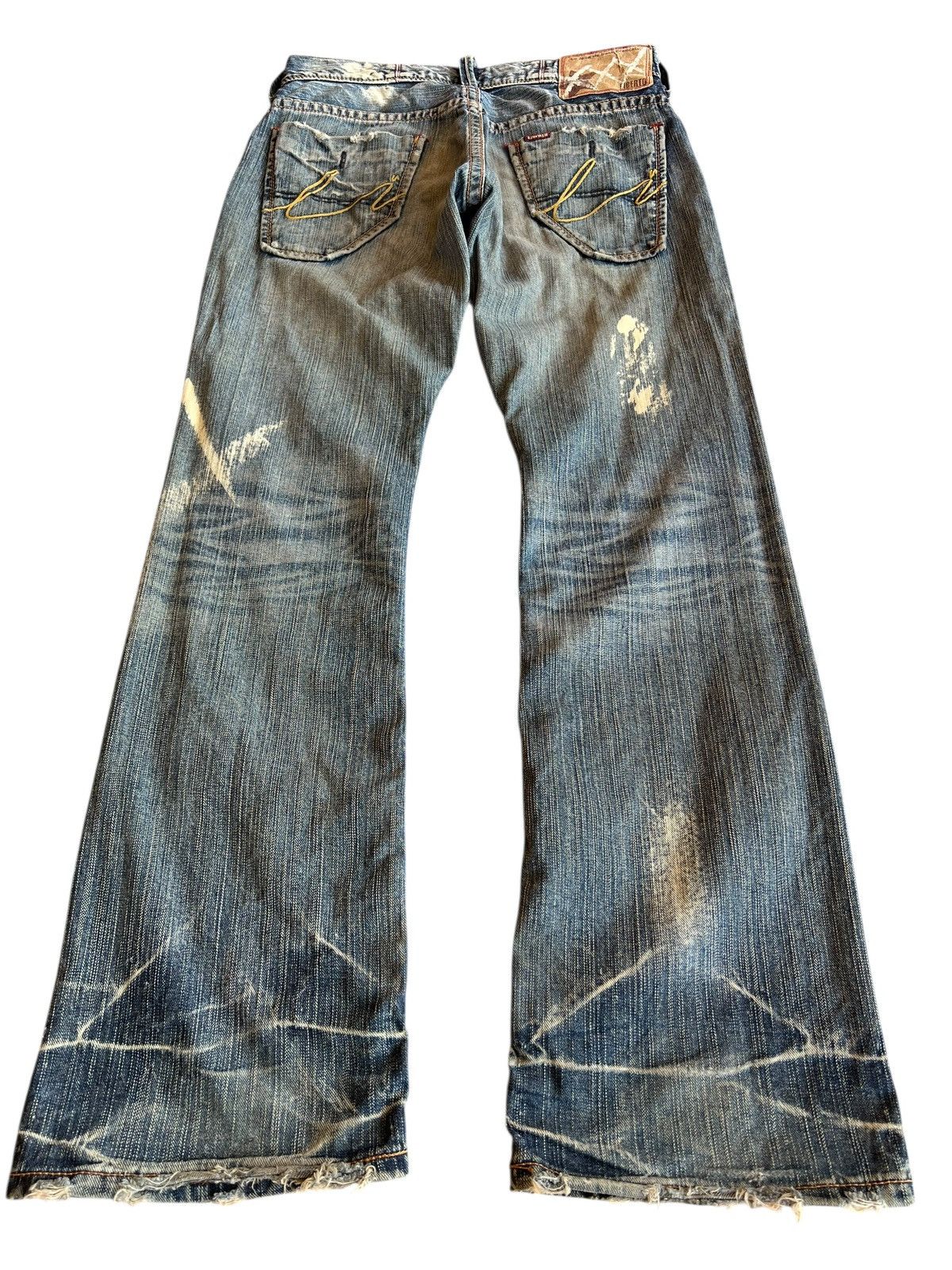 Japanese Brand Vintage Liberto XXX Distressed Flare Mudwash Jean Size US 28 / EU 44 - 2 Thumbnail