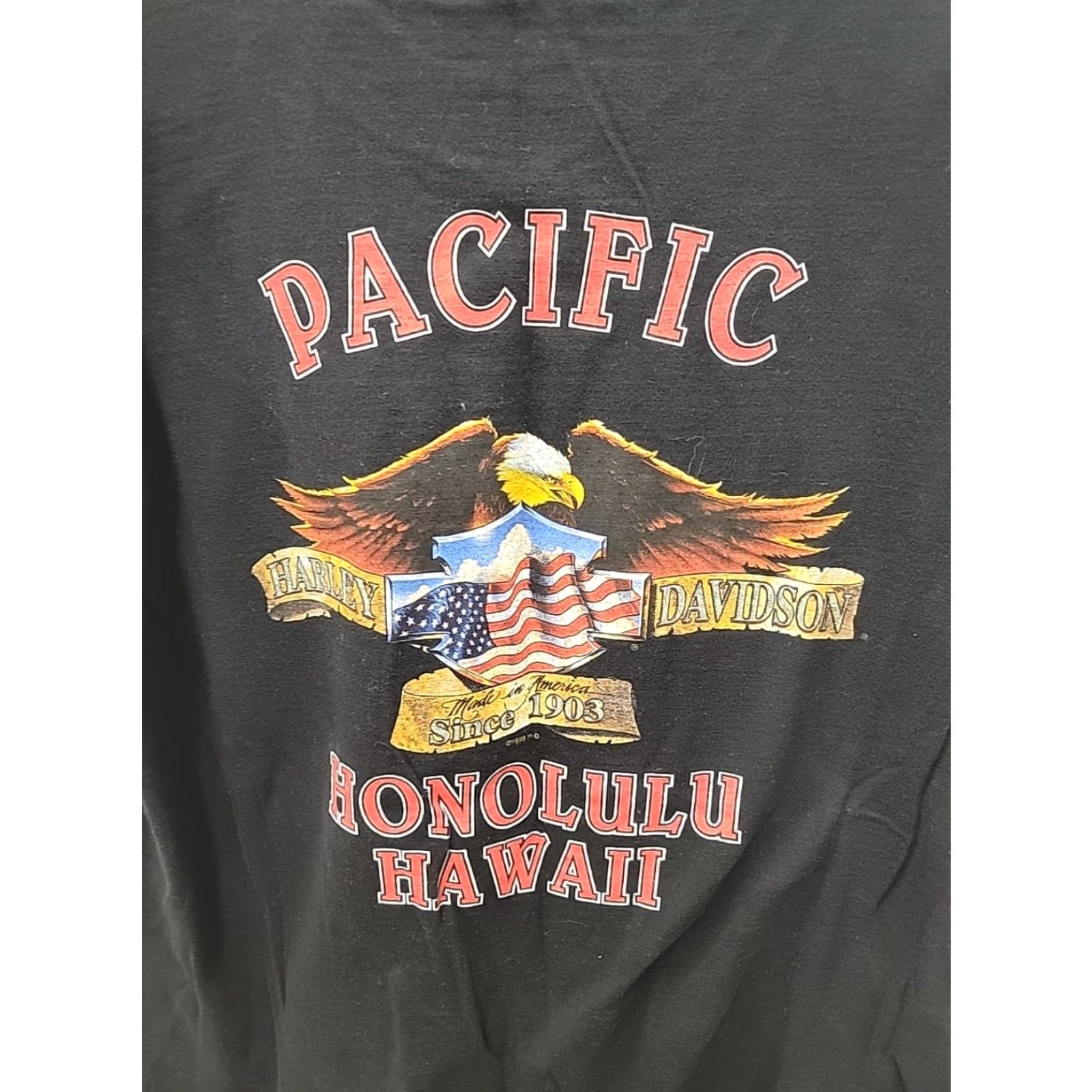 Harley Davidson VINTAGE Harley Davidson T-Shirt 2XL Black Hawaii Honolulu 90s Motorcycle Biker Mens Tee Size US L / EU 52-54 / 3 - 2 Thumbnail