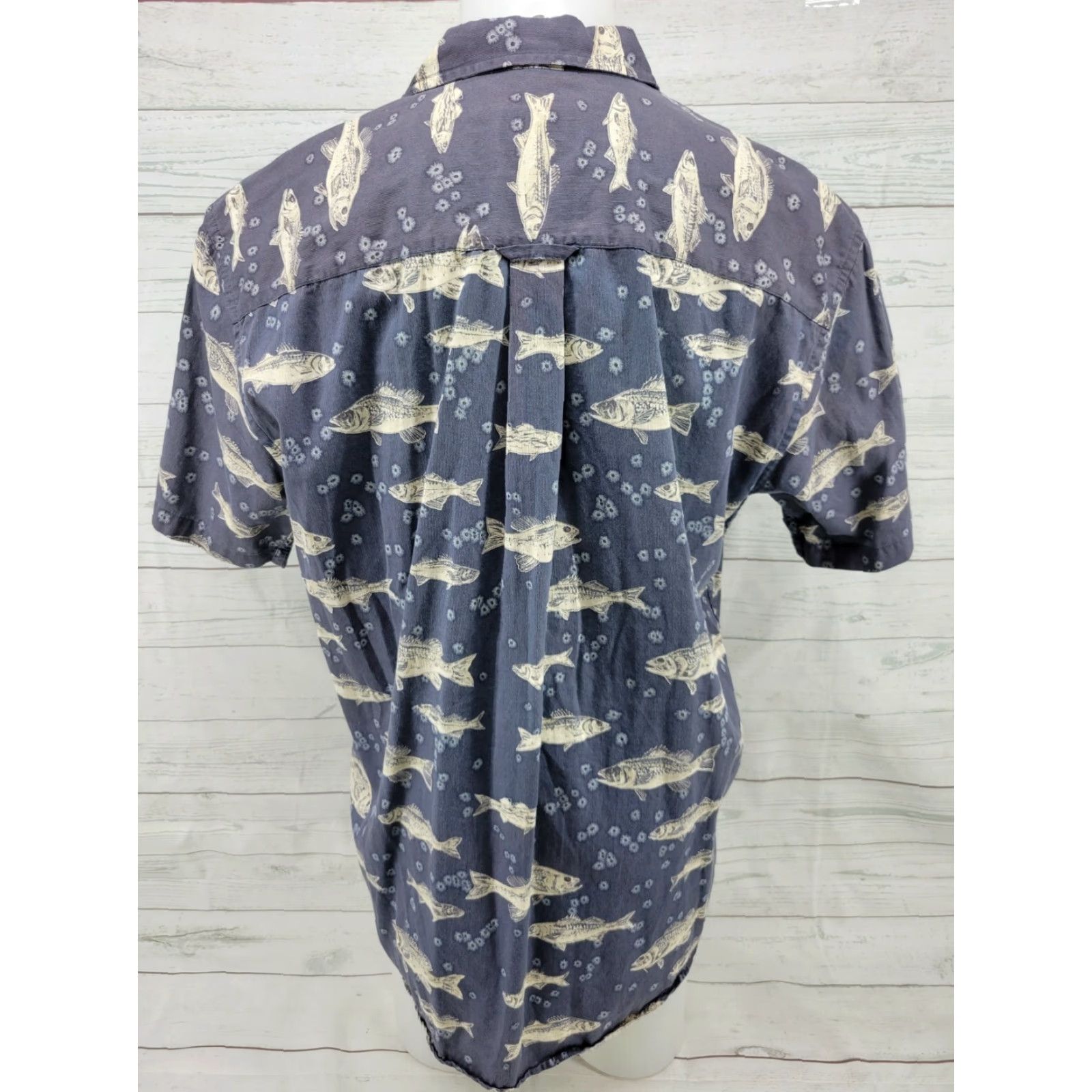 Pendleton VINTAGE Pendleton Shirt Men Short Sleeve Button-Up Cotton Fish Pattern Blue Size US L / EU 52-54 / 3 - 6 Thumbnail