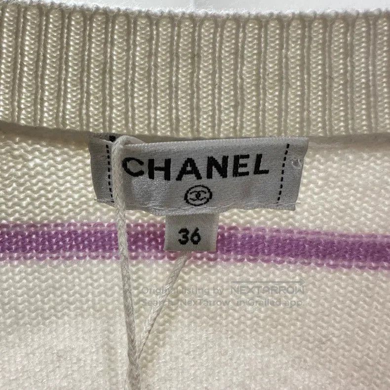 Chanel Chanel Colorful striped Logo cashmere sweater Size XS / US 0-2 / IT 36-38 - 3 Thumbnail